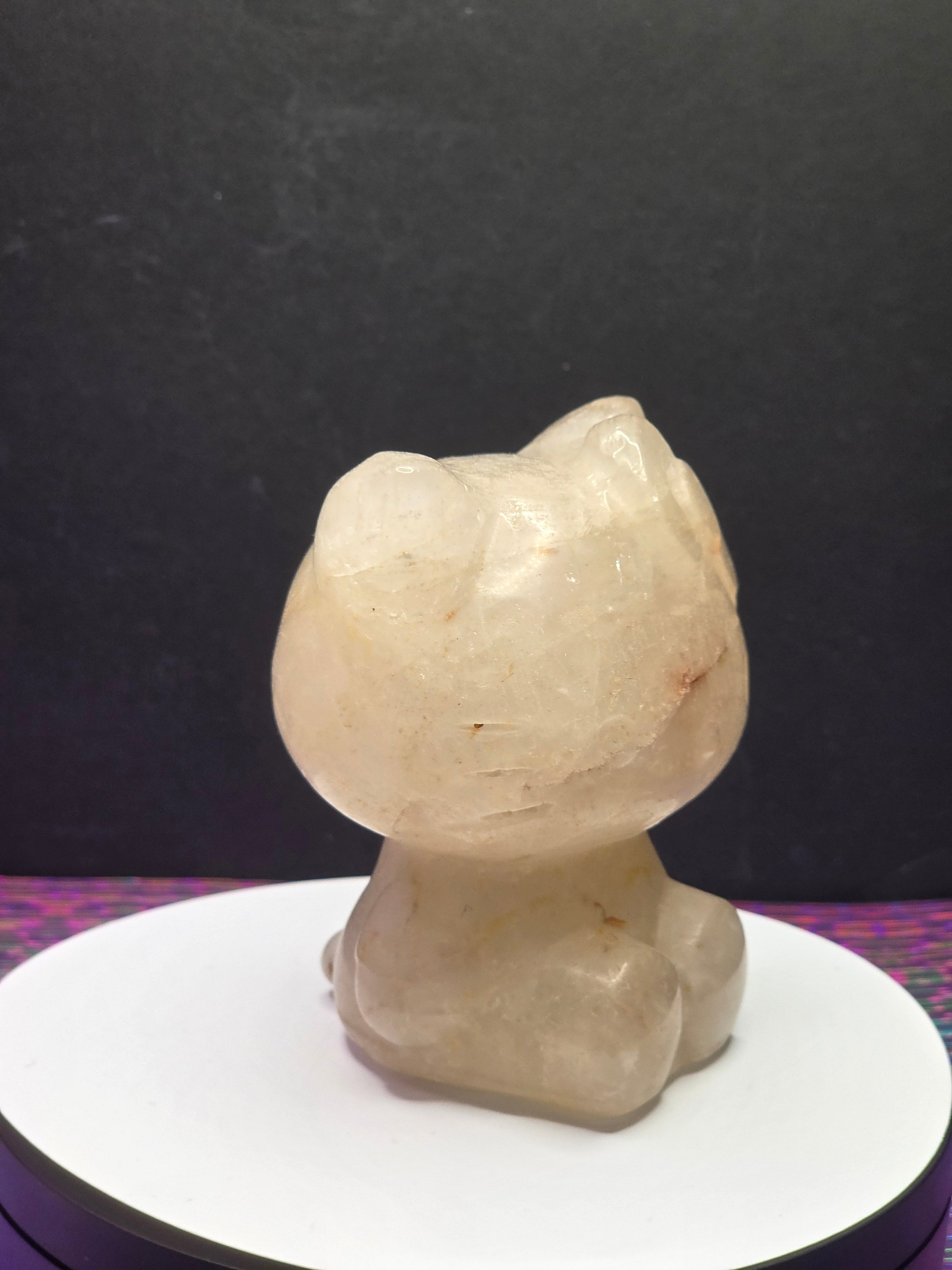 Large Clear Quartz Hello Kitty with Hematite Inclusions