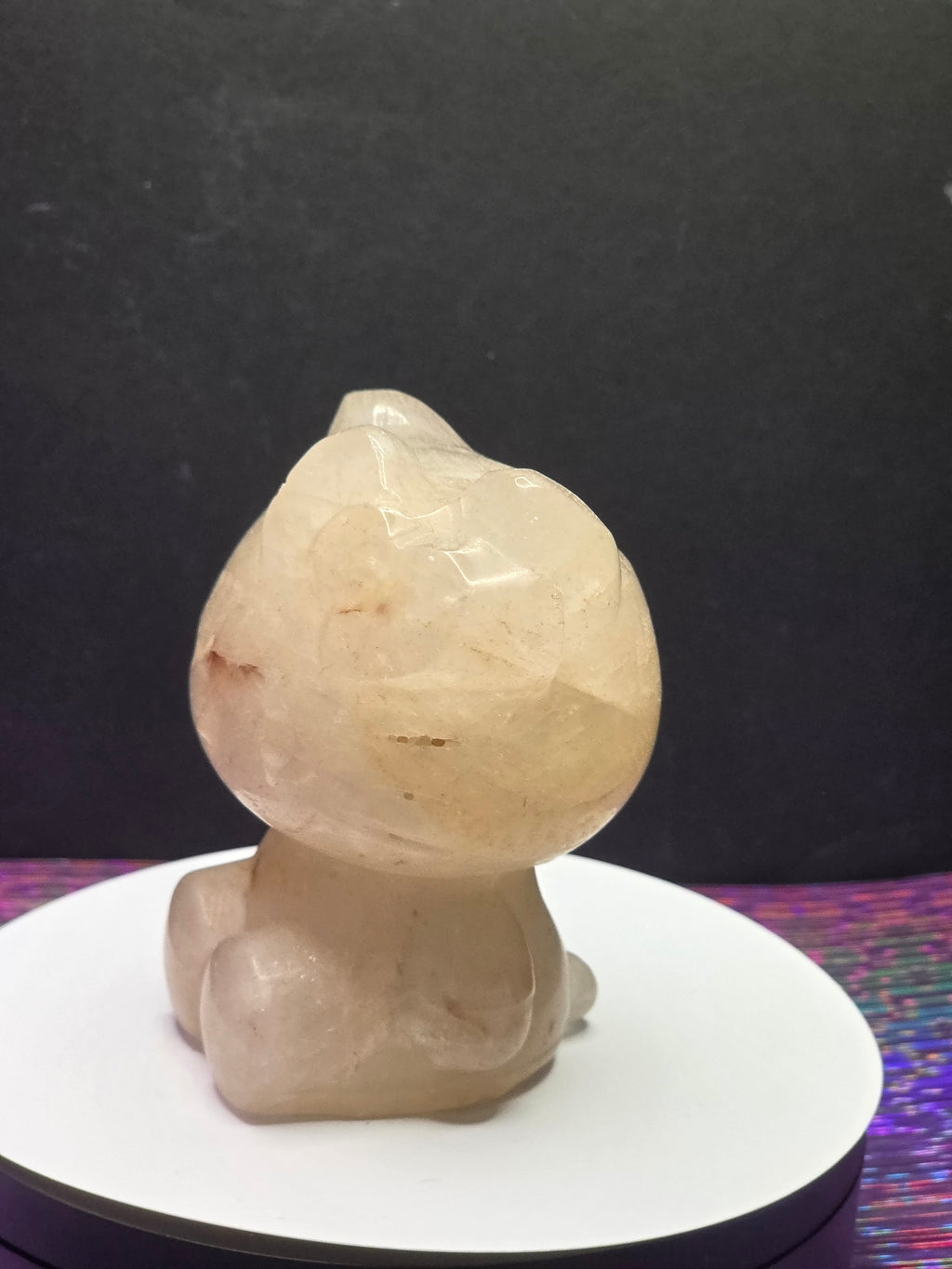 Large Clear Quartz Hello Kitty with Hematite Inclusions