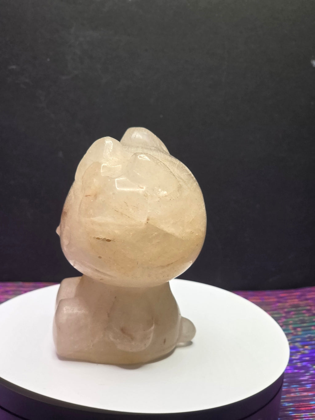 Large Clear Quartz Hello Kitty with Hematite Inclusions