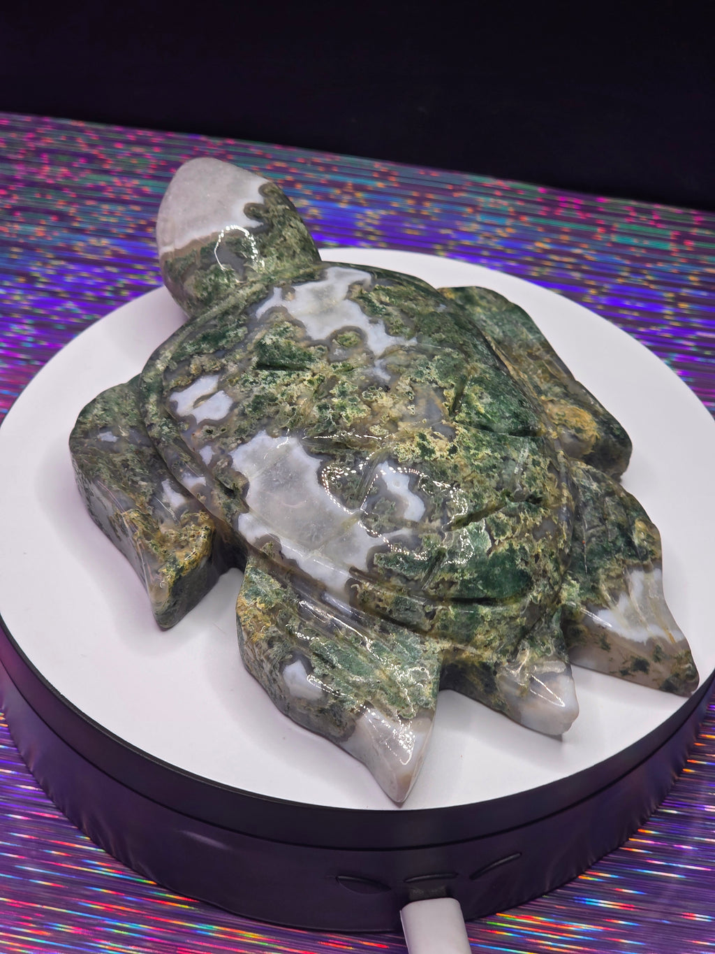 Large Moss Agate Turtle