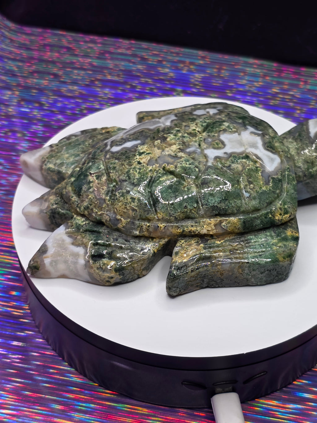 Large Moss Agate Turtle