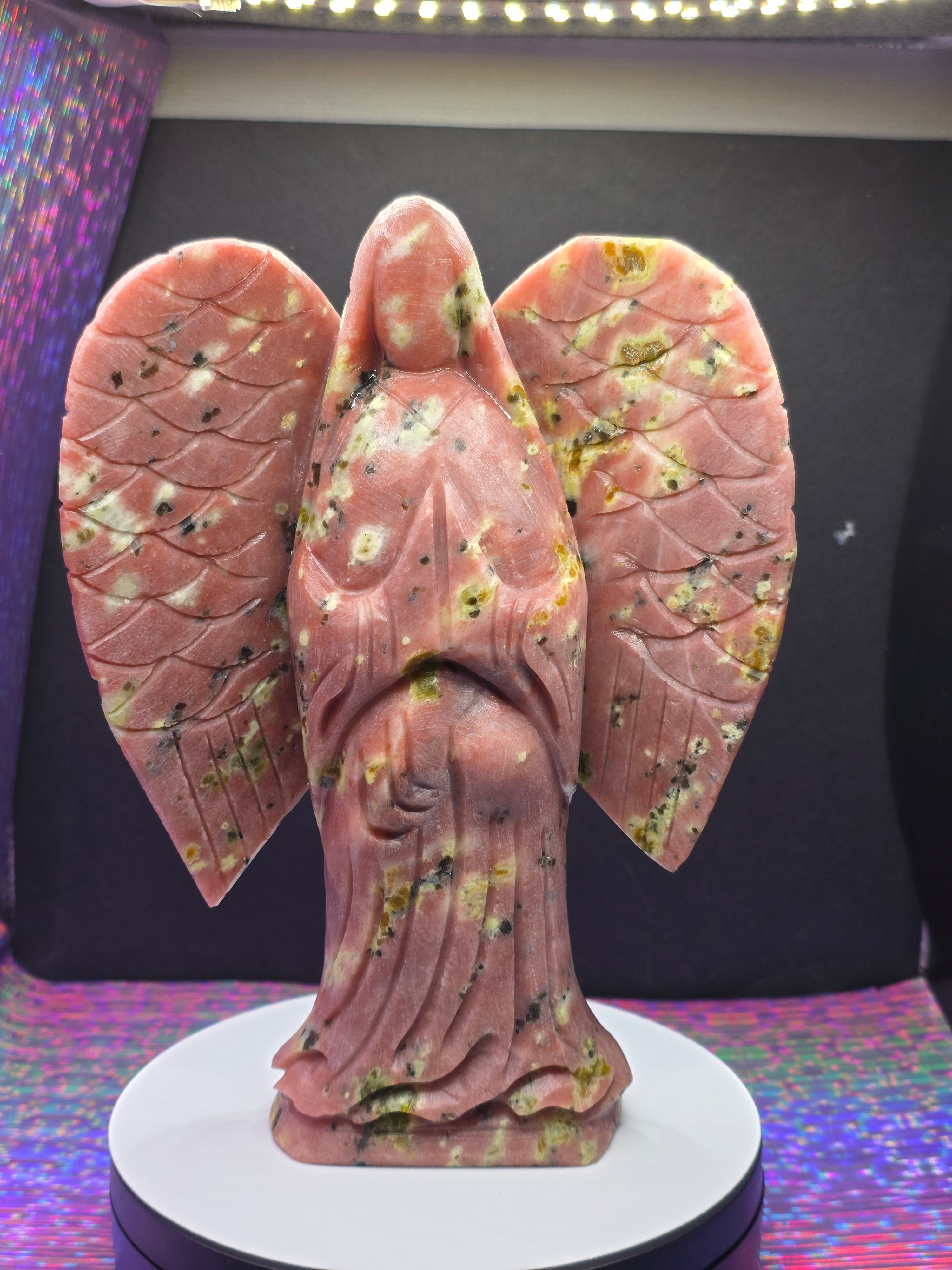 Unpolished Plum Blossom Agate Angel