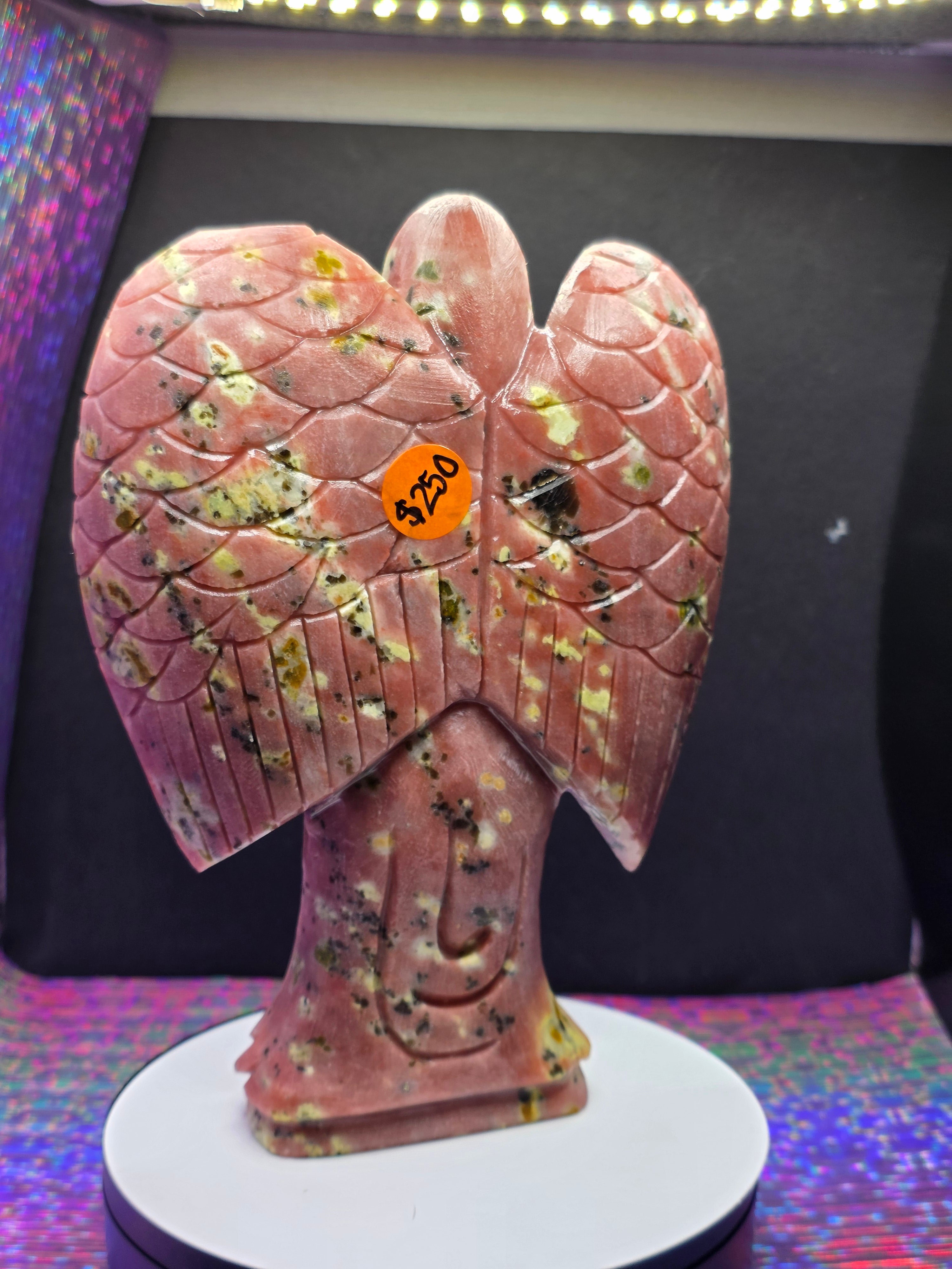 Unpolished Plum Blossom Agate Angel