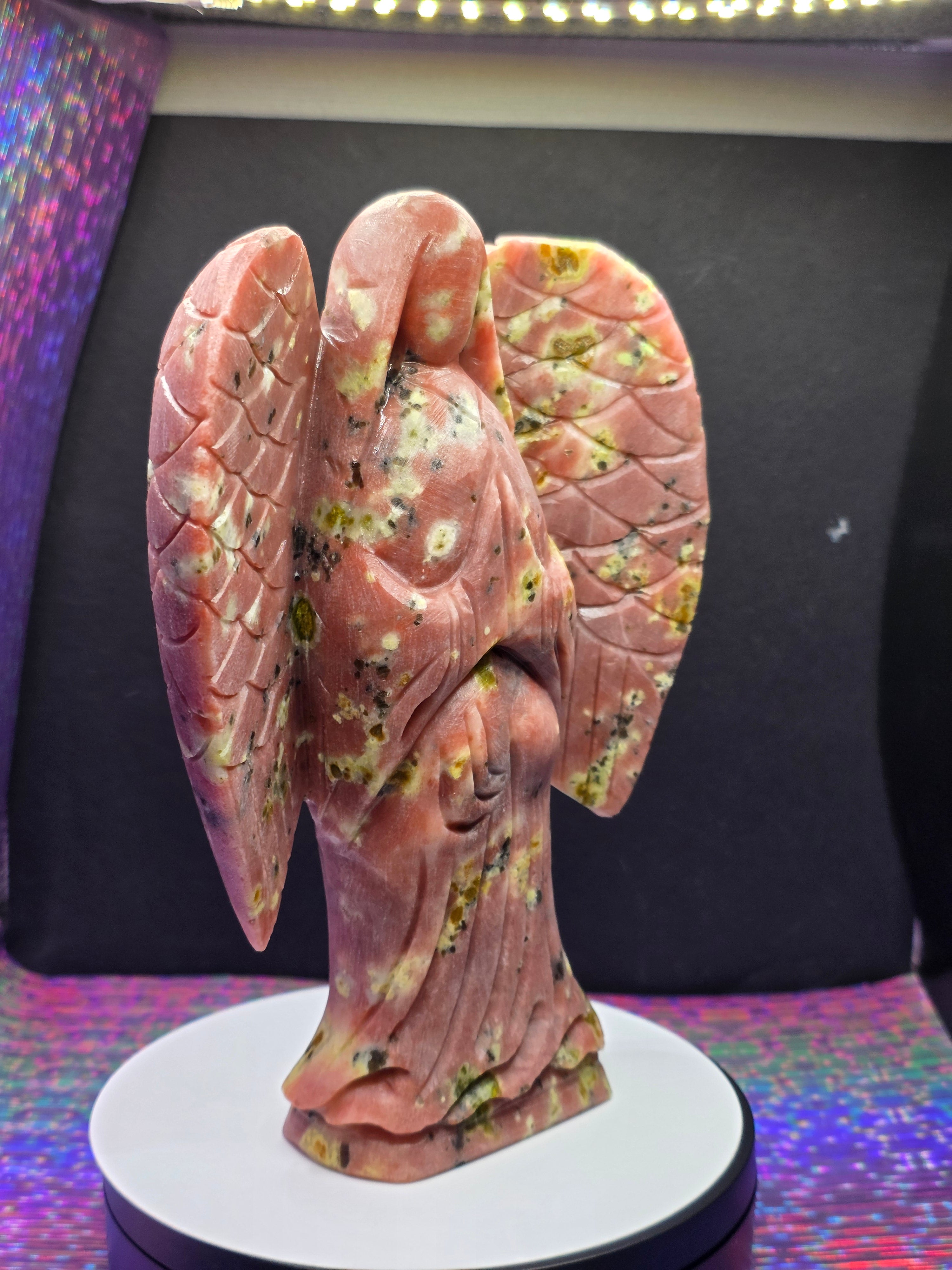 Unpolished Plum Blossom Agate Angel