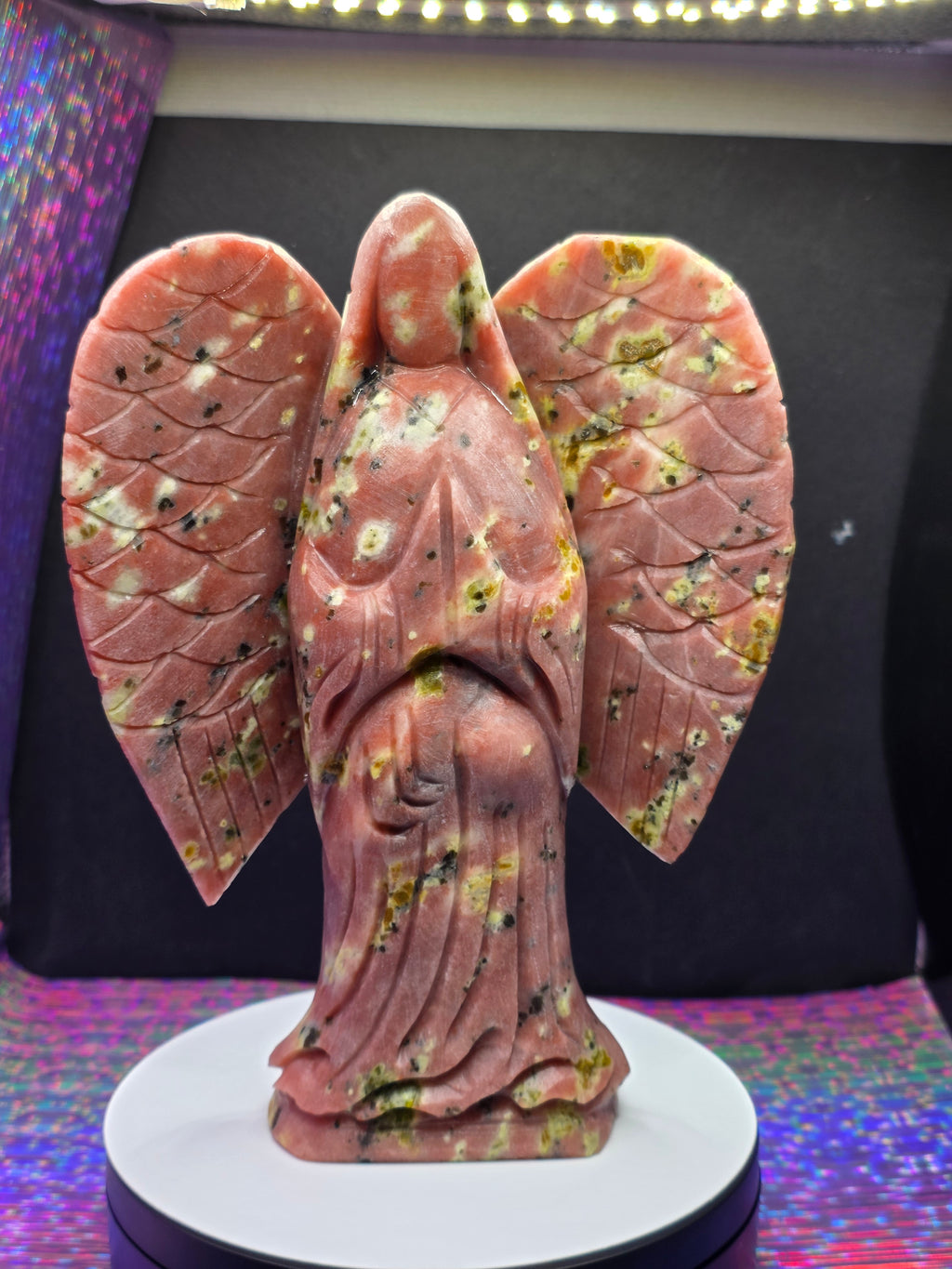 Unpolished Plum Blossom Agate Angel