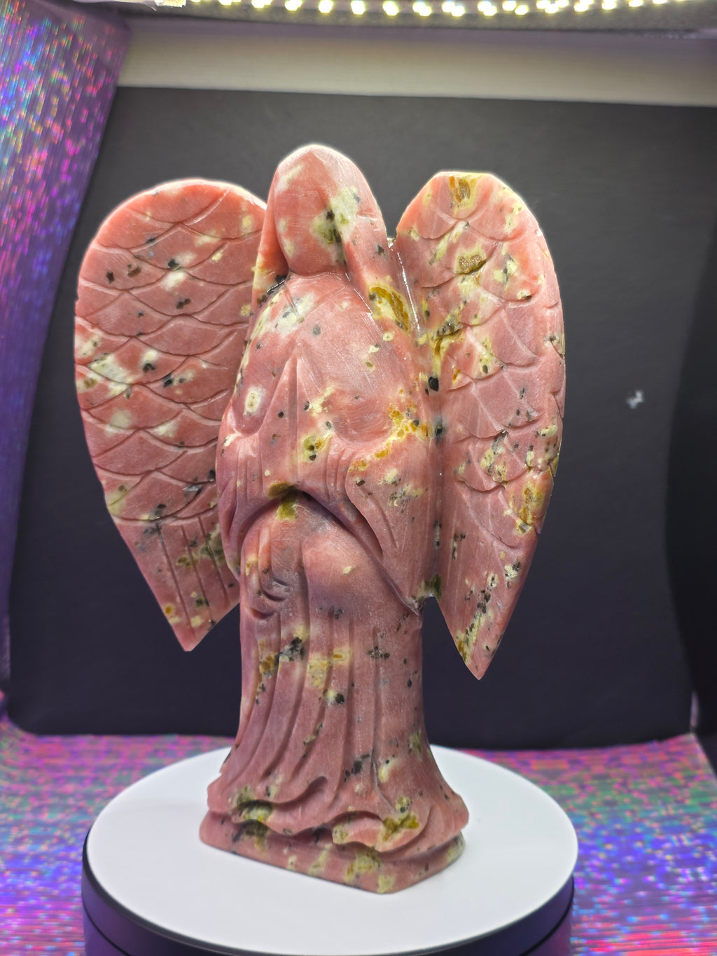 Unpolished Plum Blossom Agate Angel