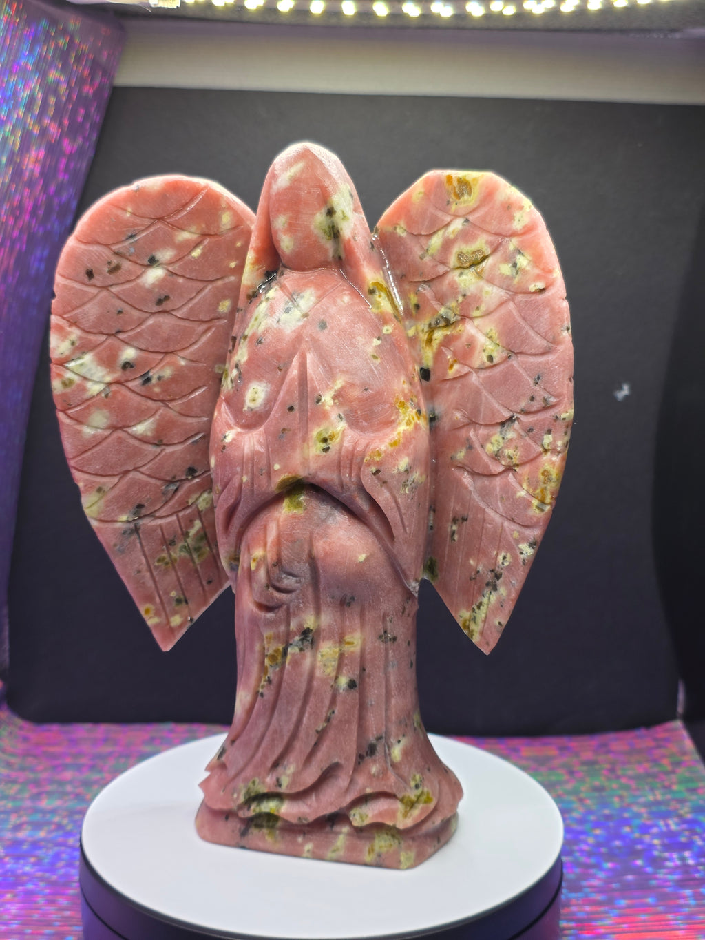 Unpolished Plum Blossom Agate Angel