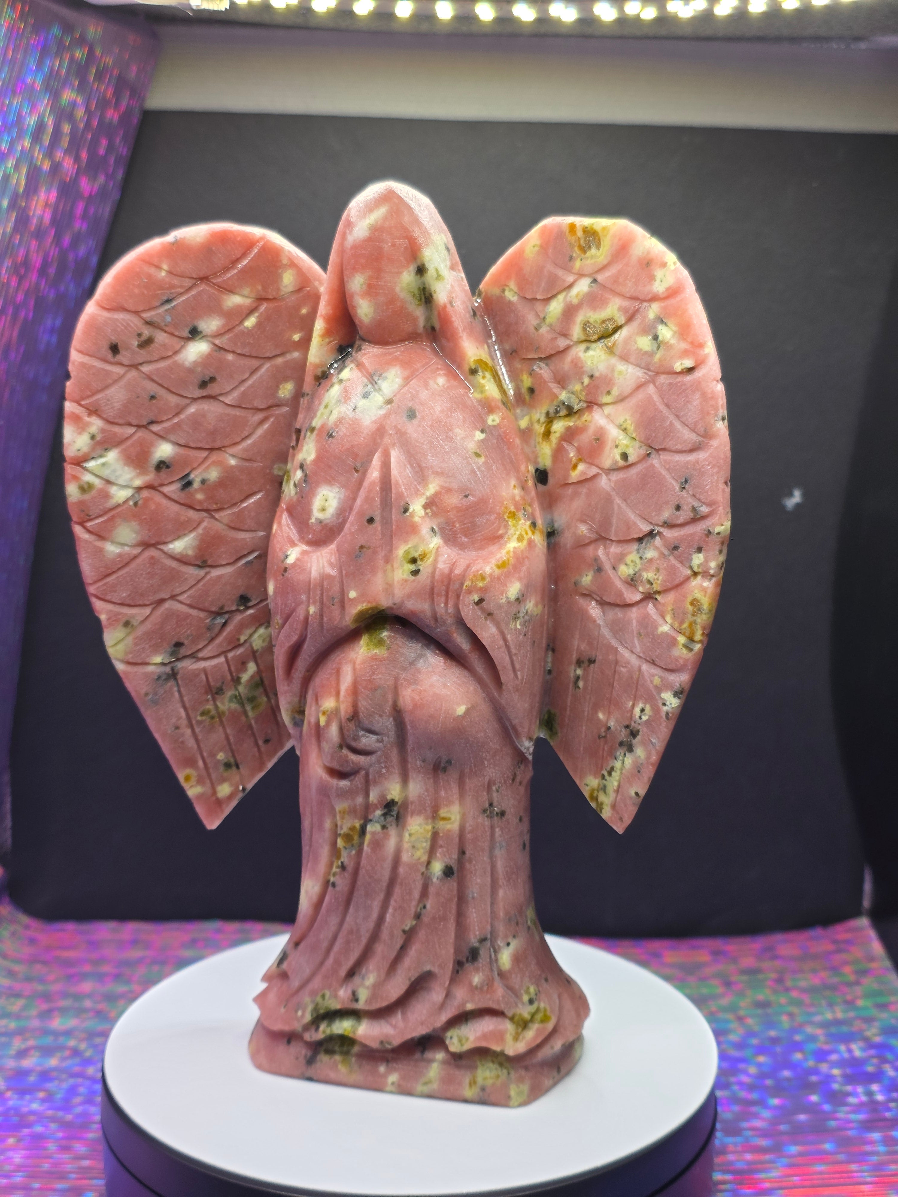 Unpolished Plum Blossom Agate Angel
