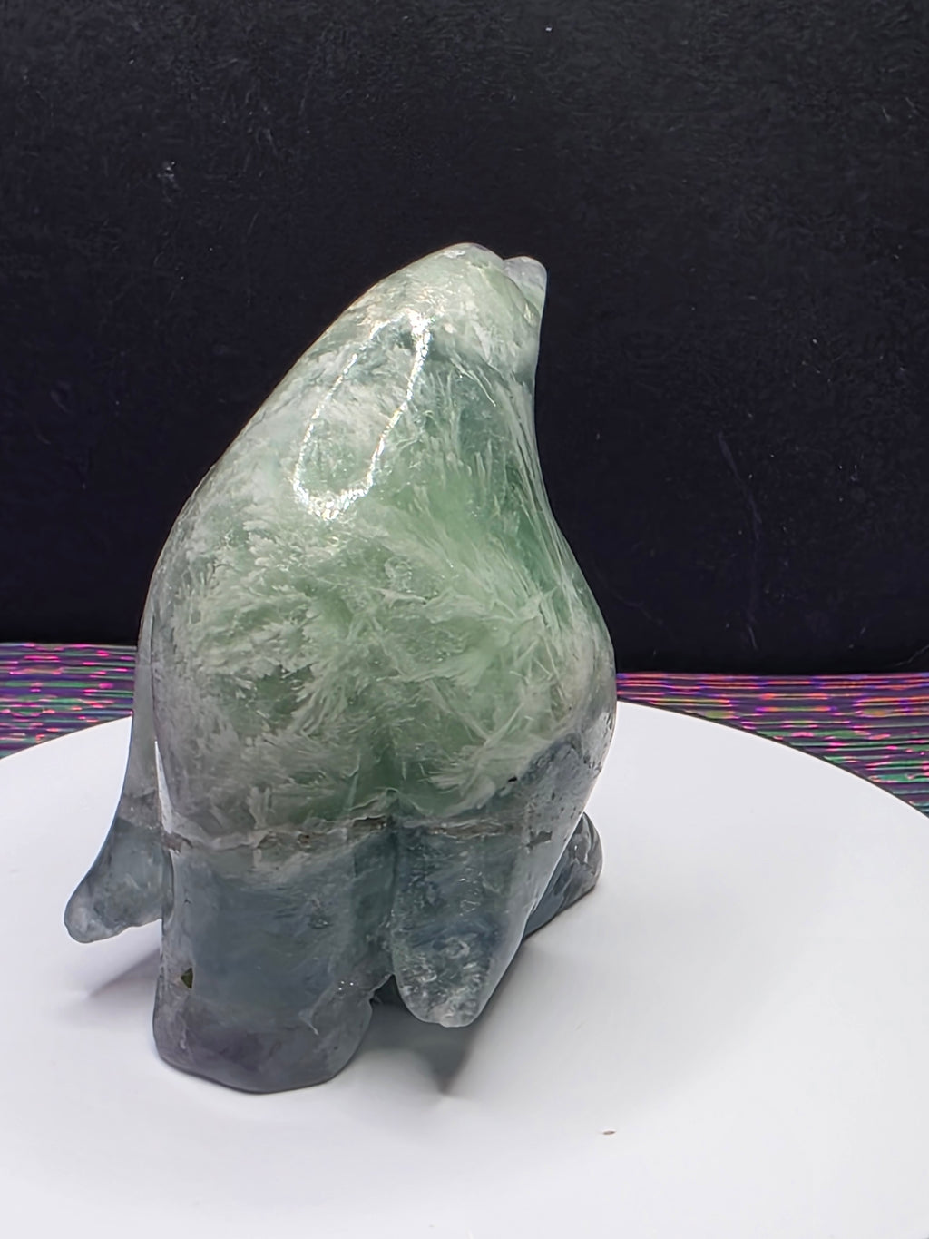 Stunning Feather Fluorite Penguin
