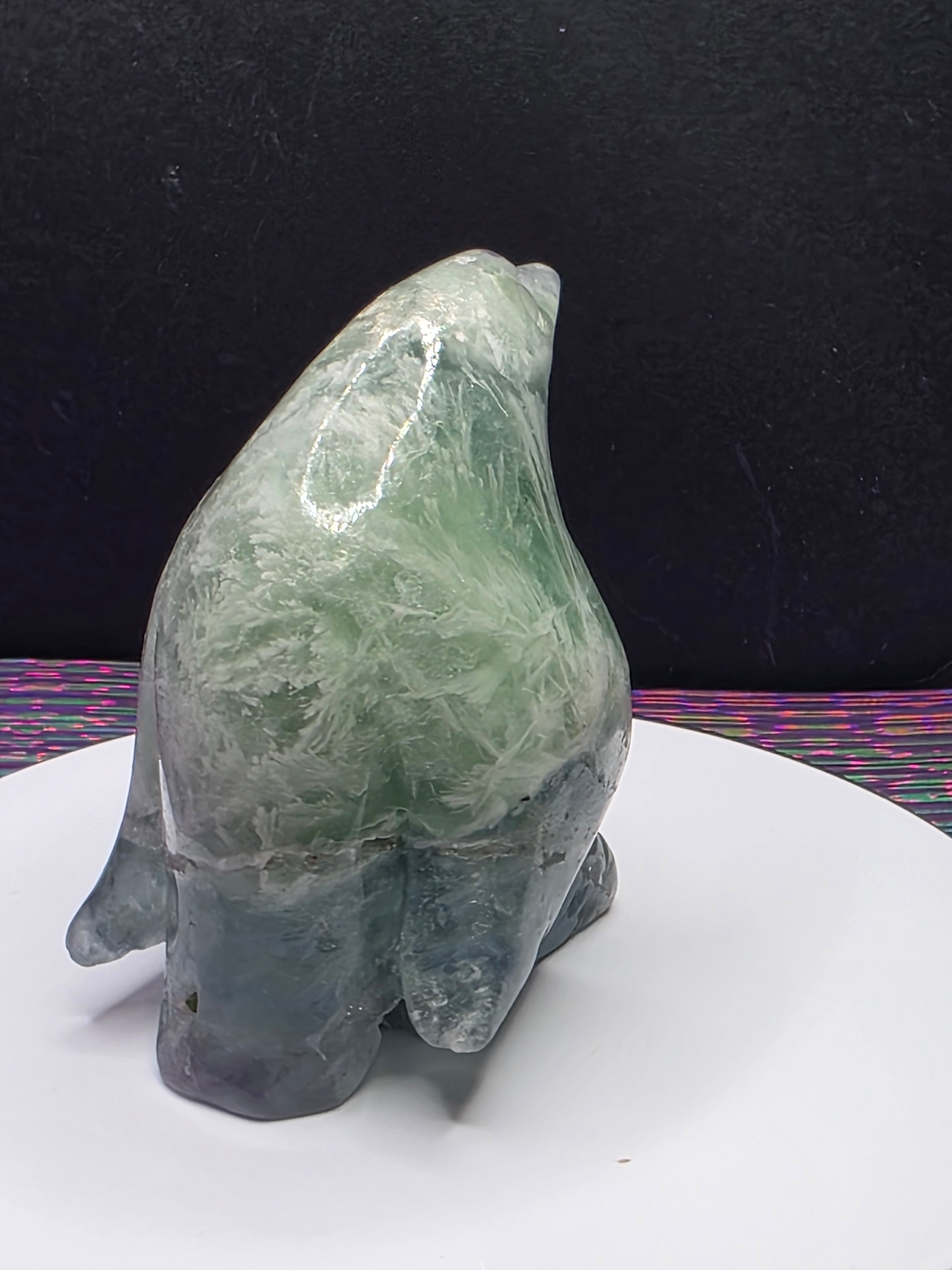 Stunning Feather Fluorite Penguin