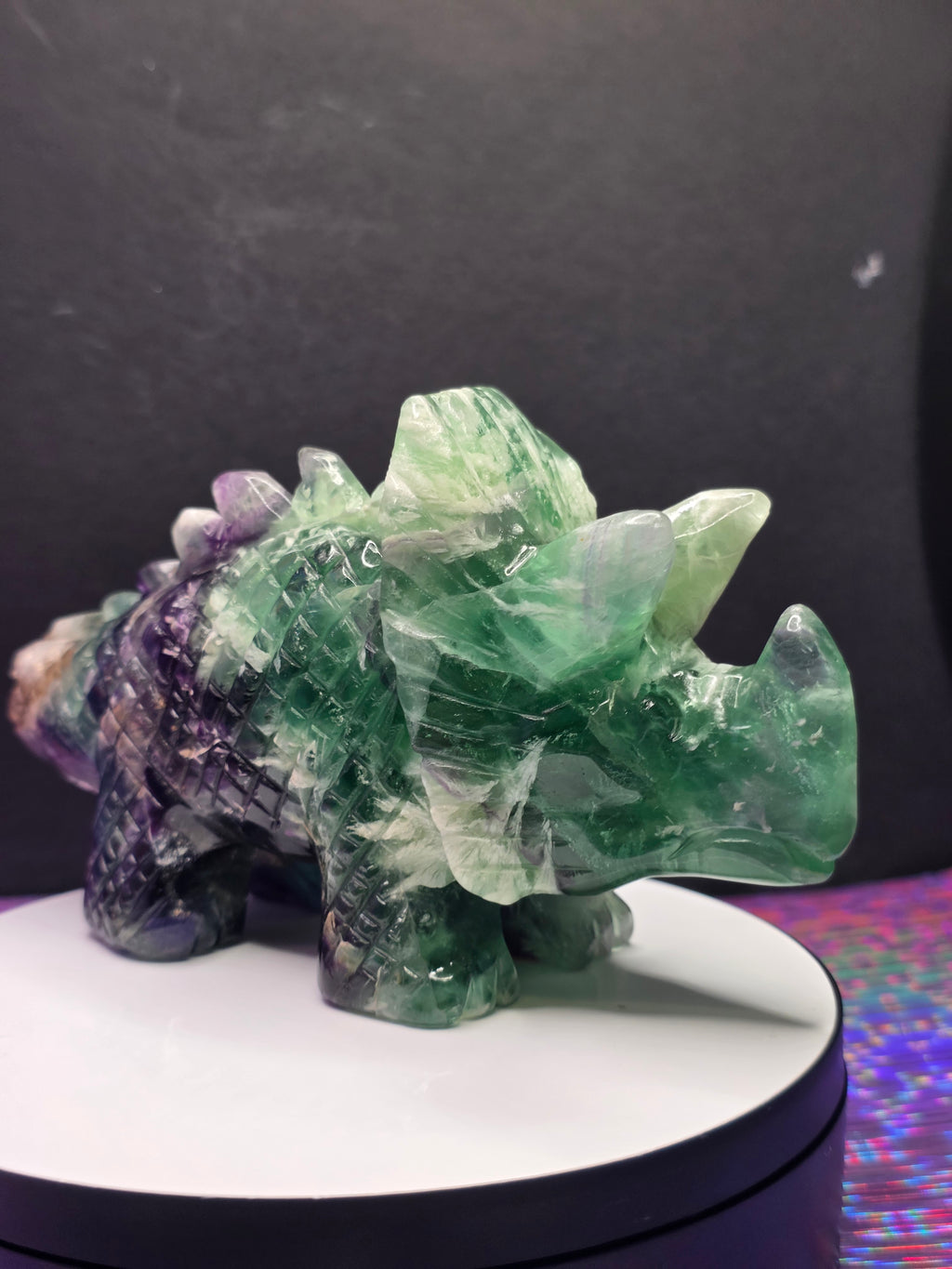 Feather Fluorite Triceratops