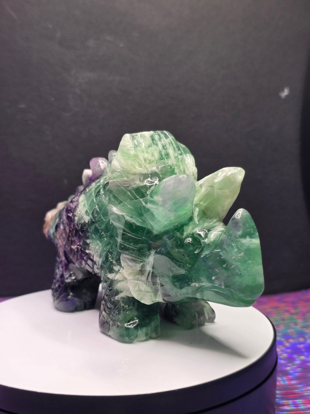 Feather Fluorite Triceratops
