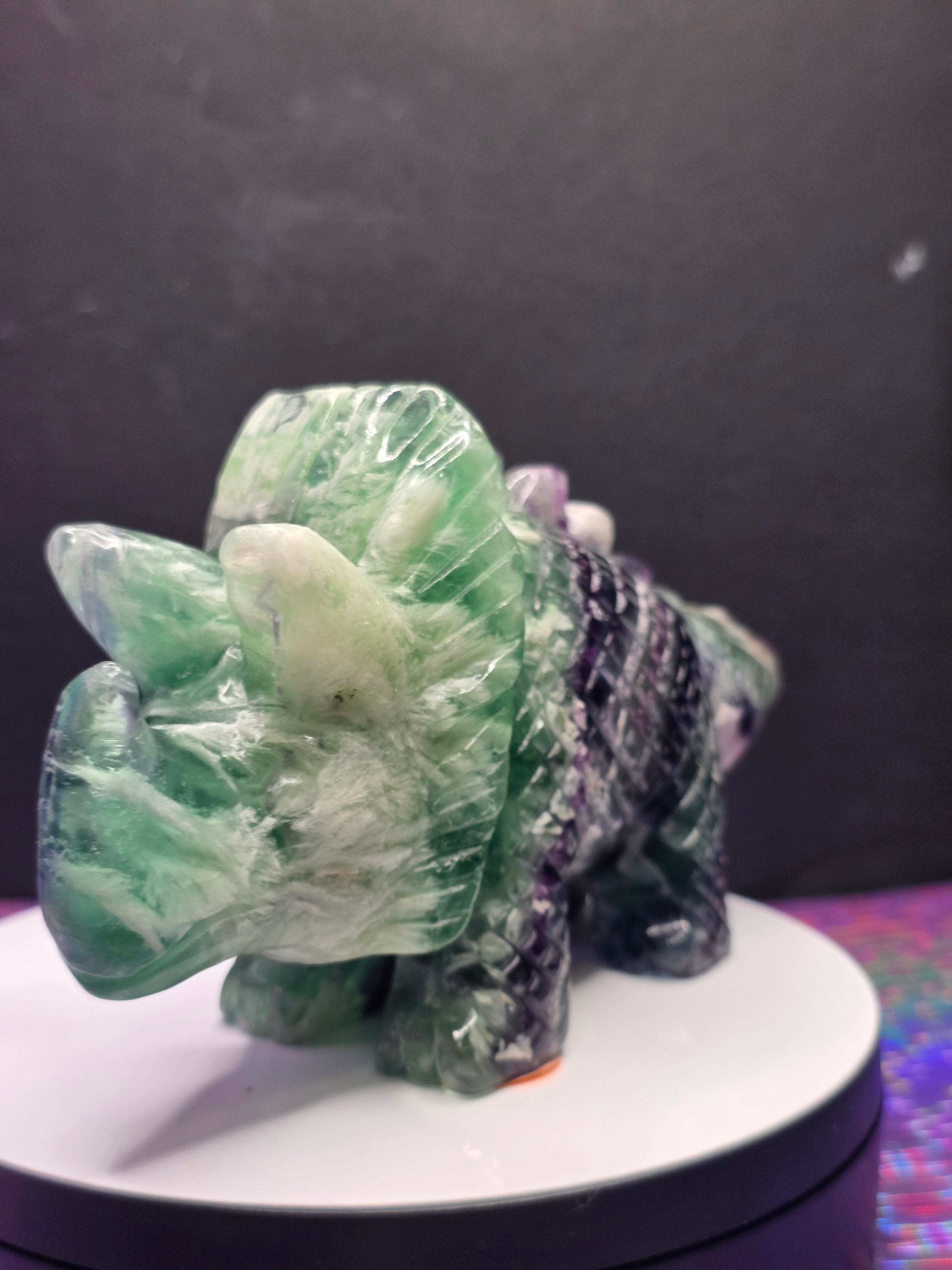 Feather Fluorite Triceratops