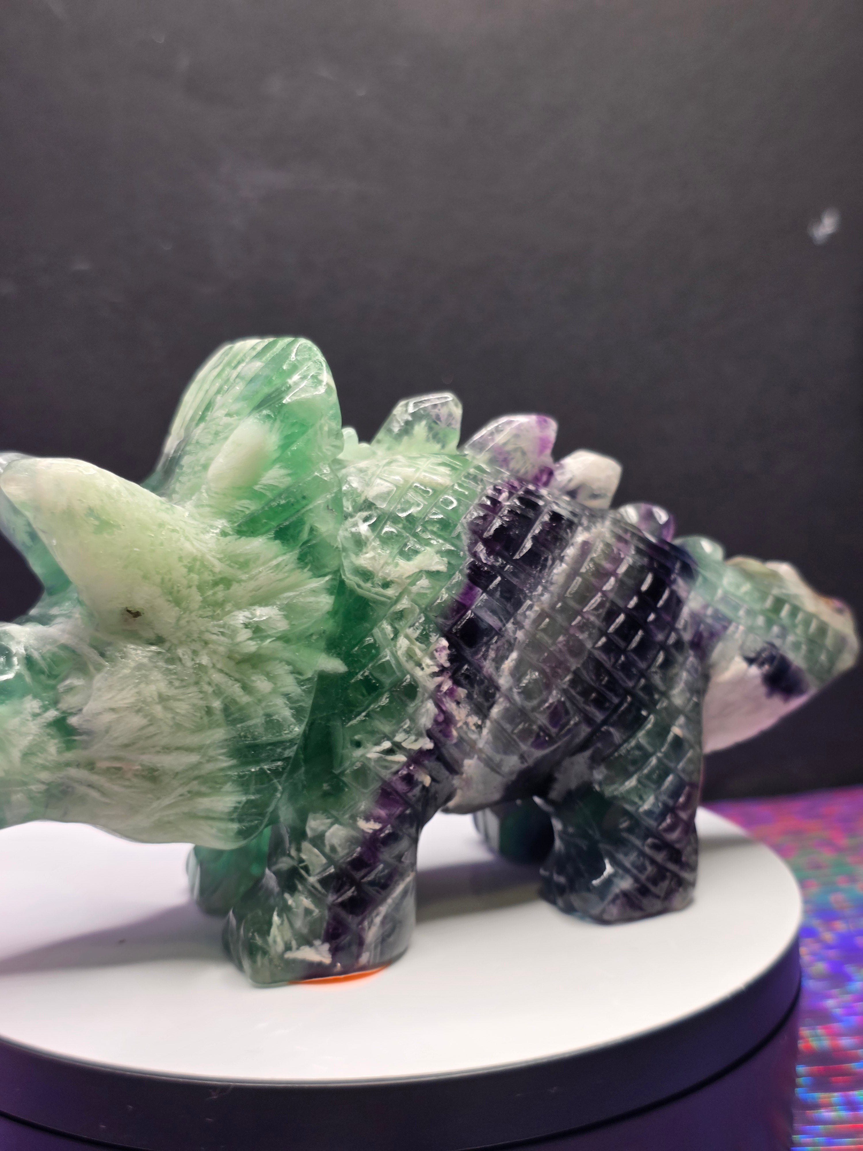Feather Fluorite Triceratops