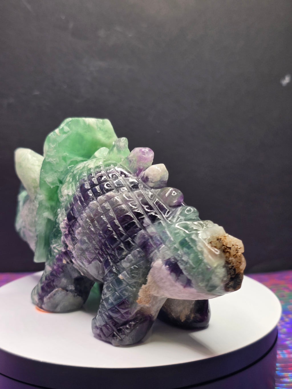 Feather Fluorite Triceratops