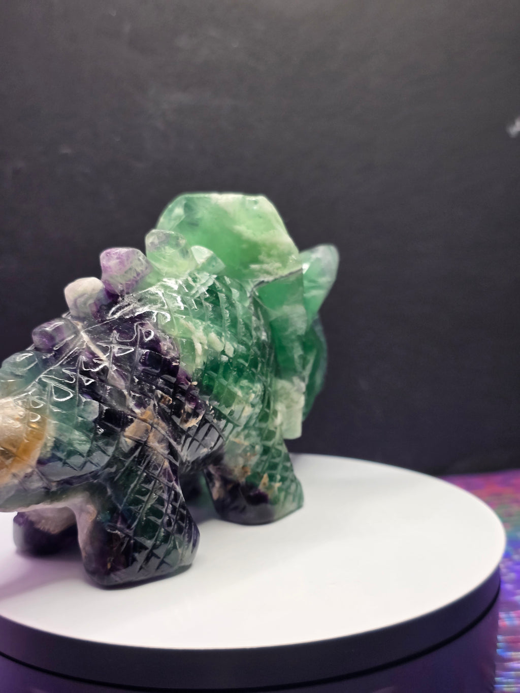 Feather Fluorite Triceratops