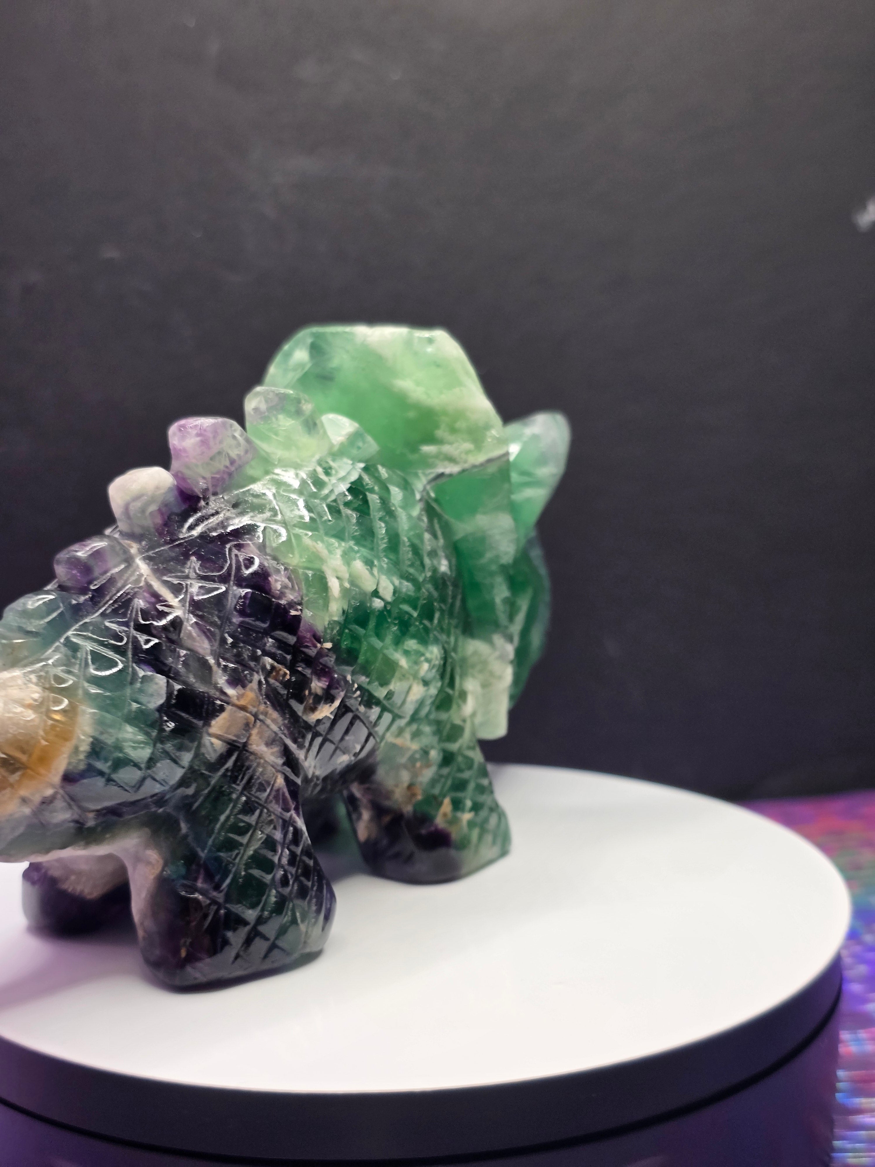 Feather Fluorite Triceratops