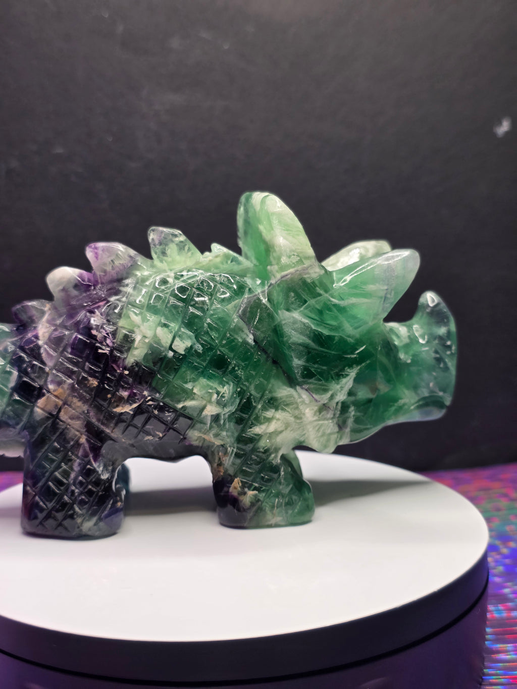 Feather Fluorite Triceratops