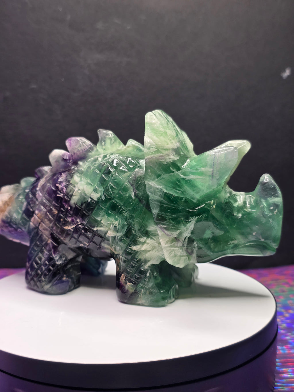Feather Fluorite Triceratops