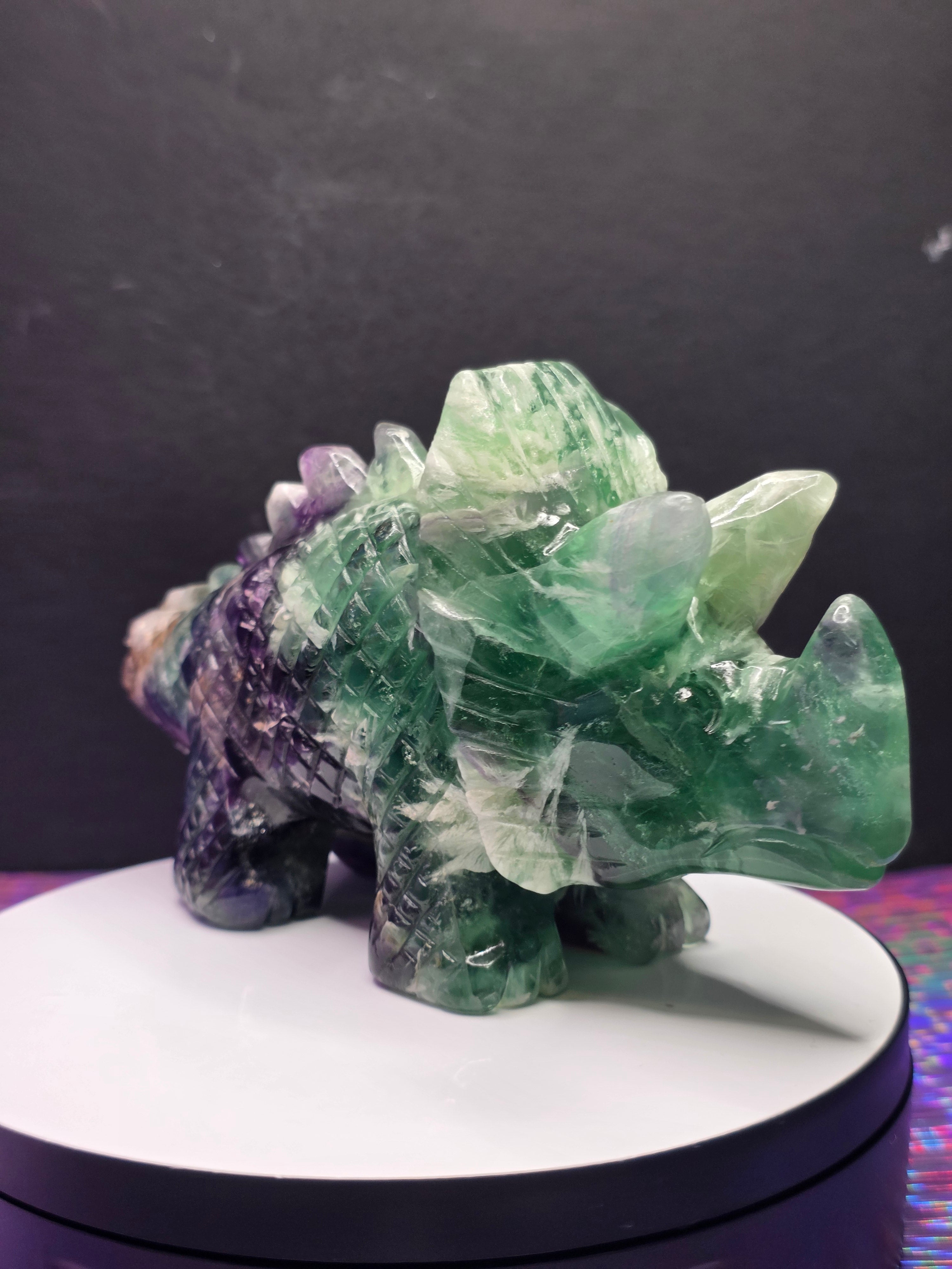 Feather Fluorite Triceratops