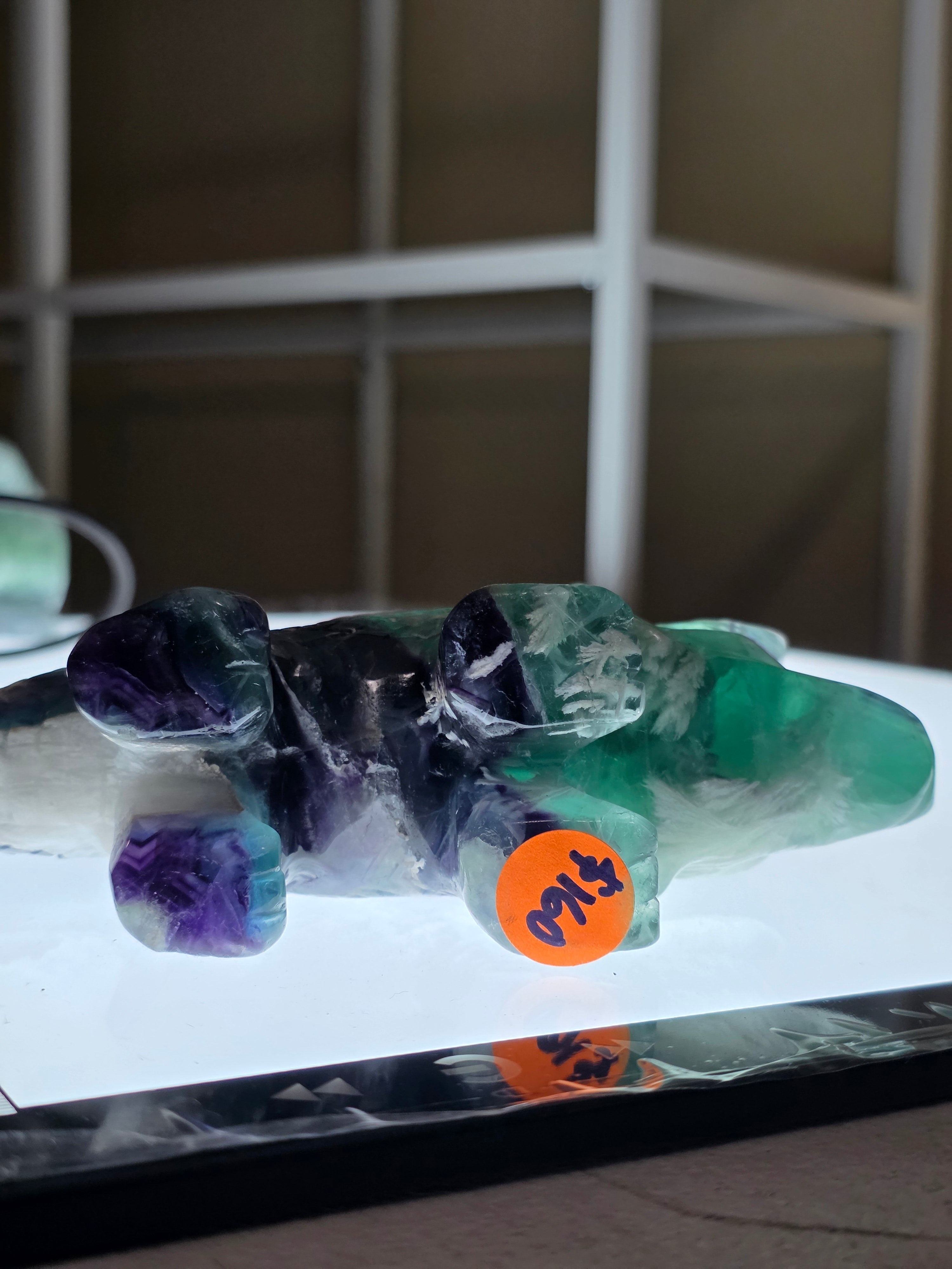 Feather Fluorite Triceratops