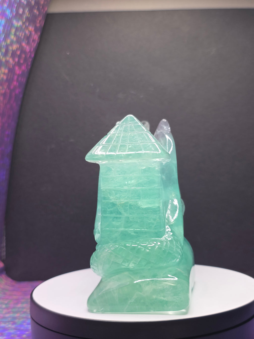 Large Fluorite Dragon with Castle