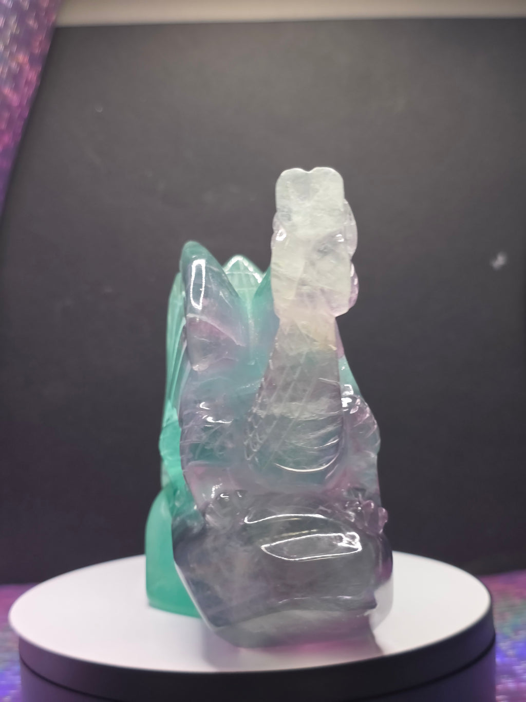 Large Fluorite Dragon with Castle