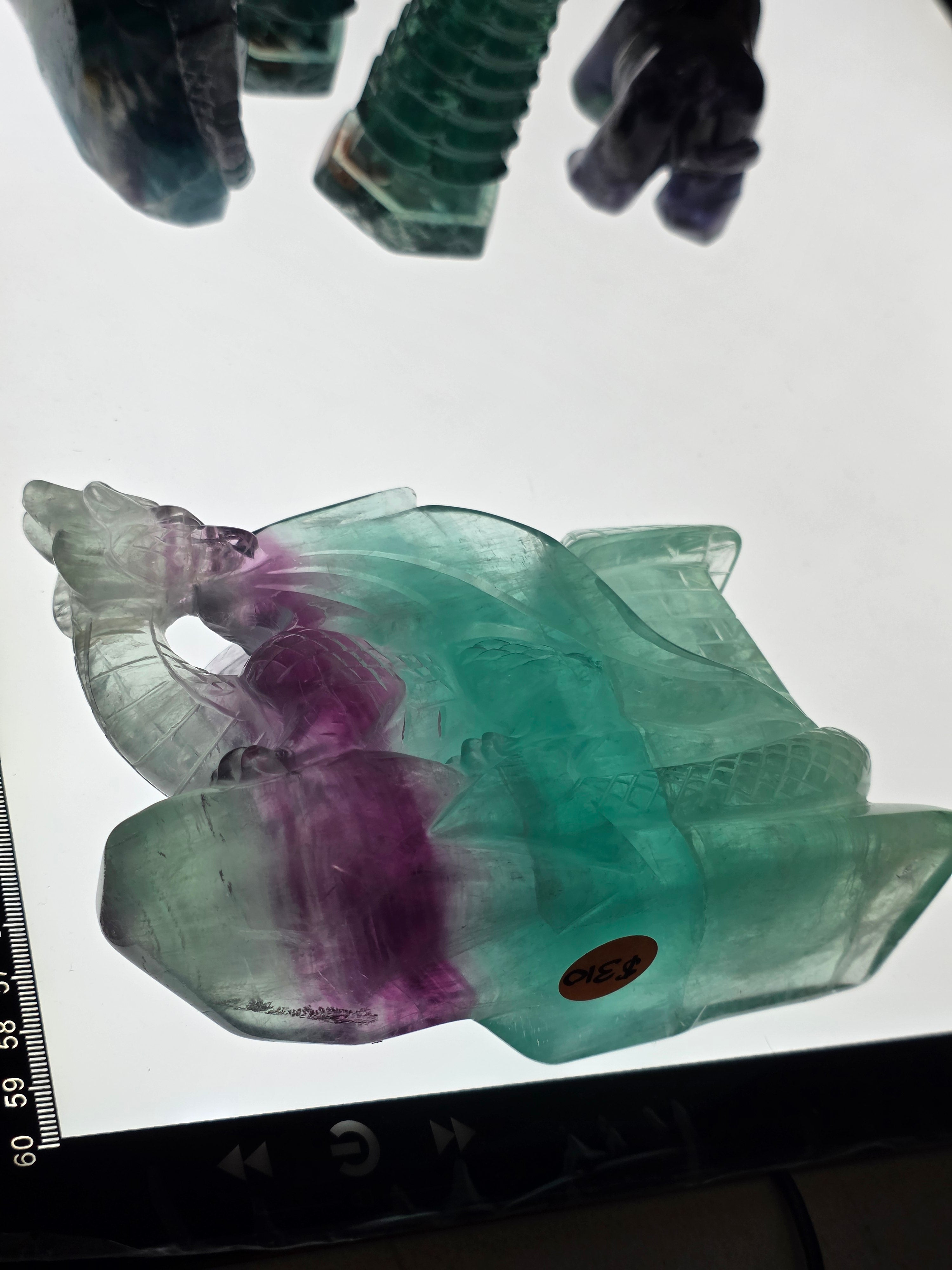 Large Fluorite Dragon with Castle