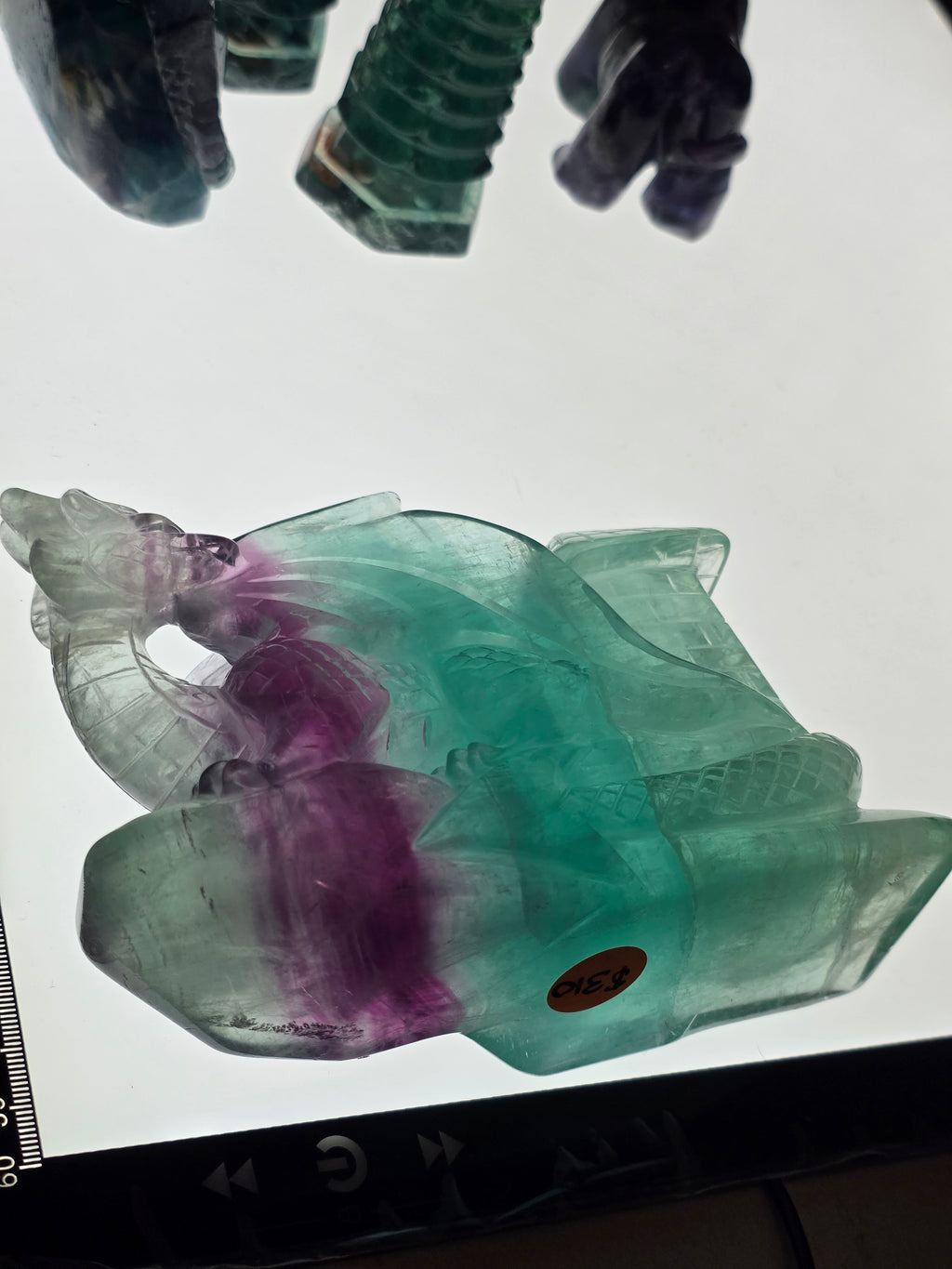 Large Fluorite Dragon with Castle