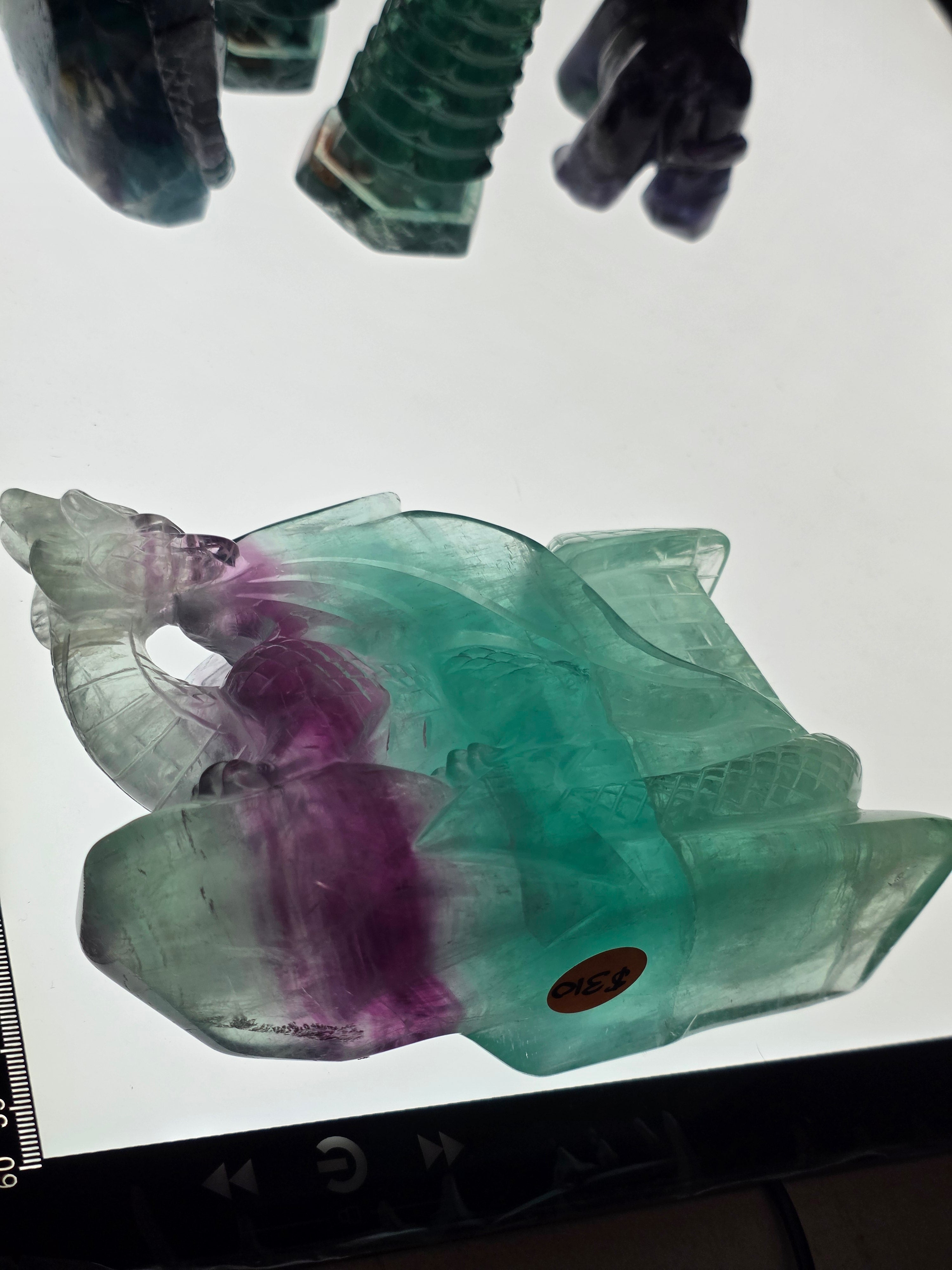 Large Fluorite Dragon with Castle