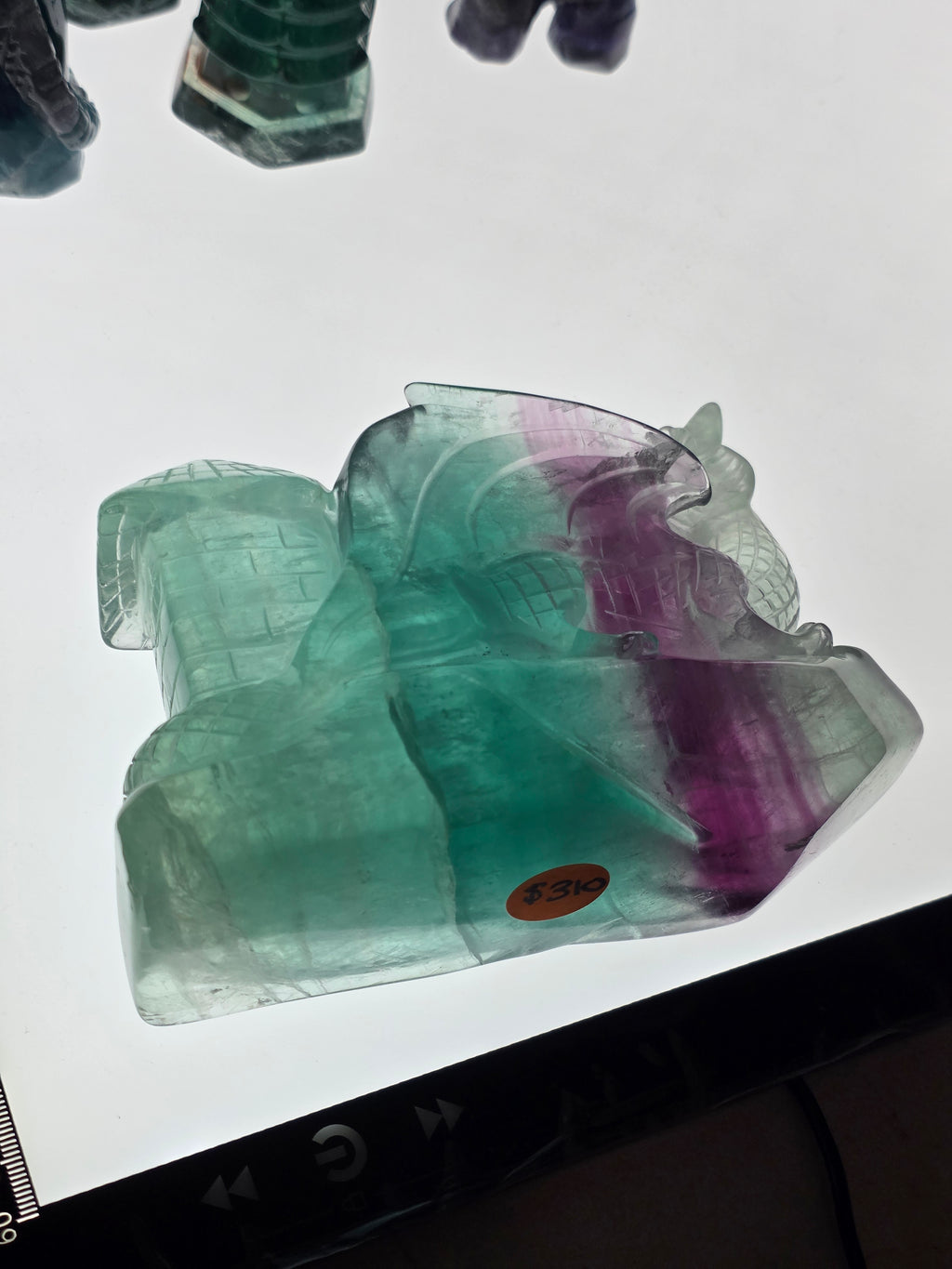 Large Fluorite Dragon with Castle