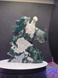 Moss Agate Unicorn Head
