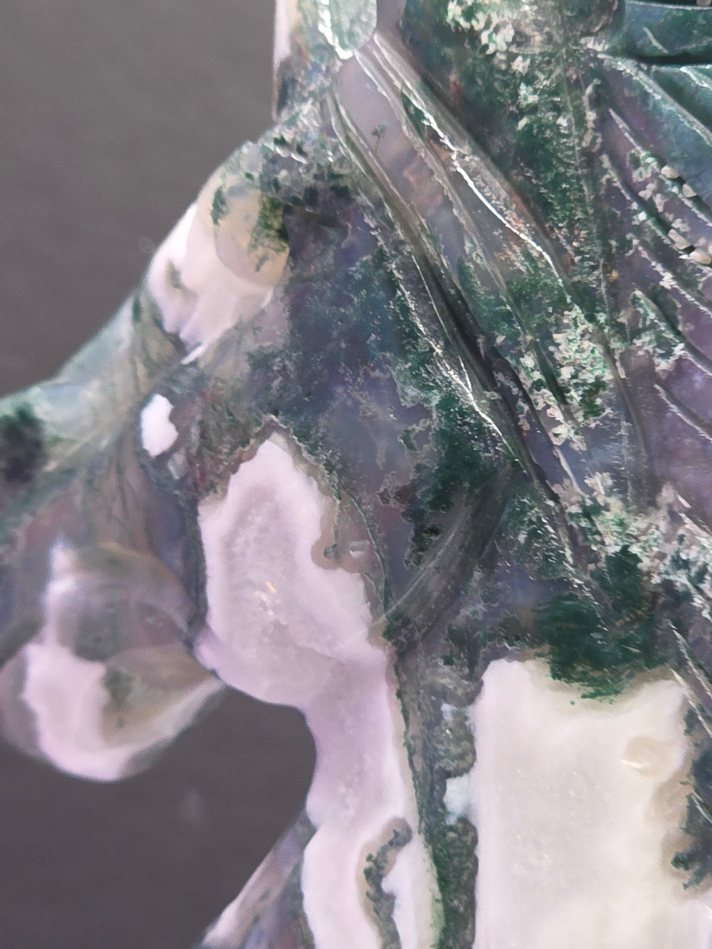 Moss Agate Unicorn Head