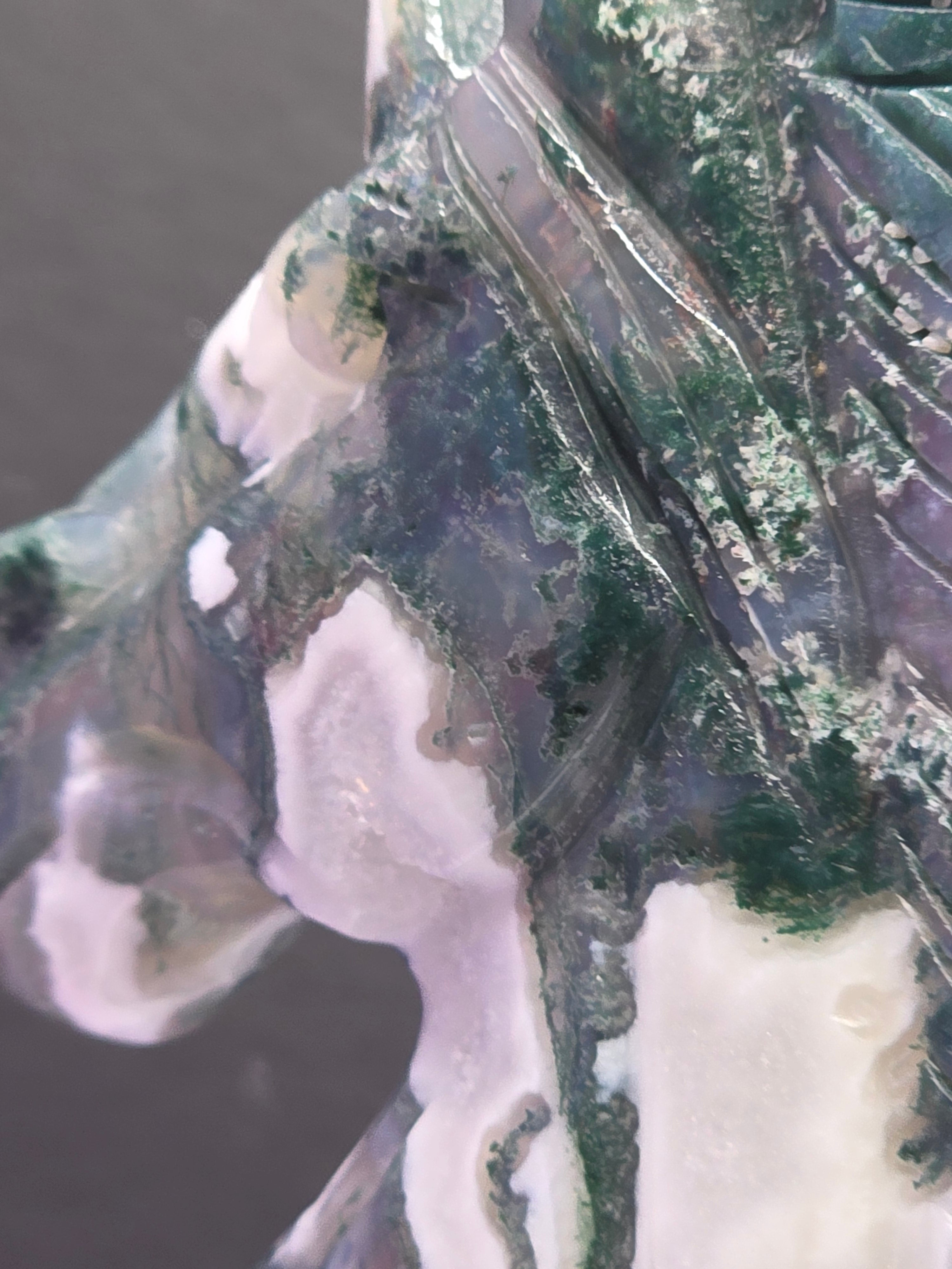 Moss Agate Unicorn Head