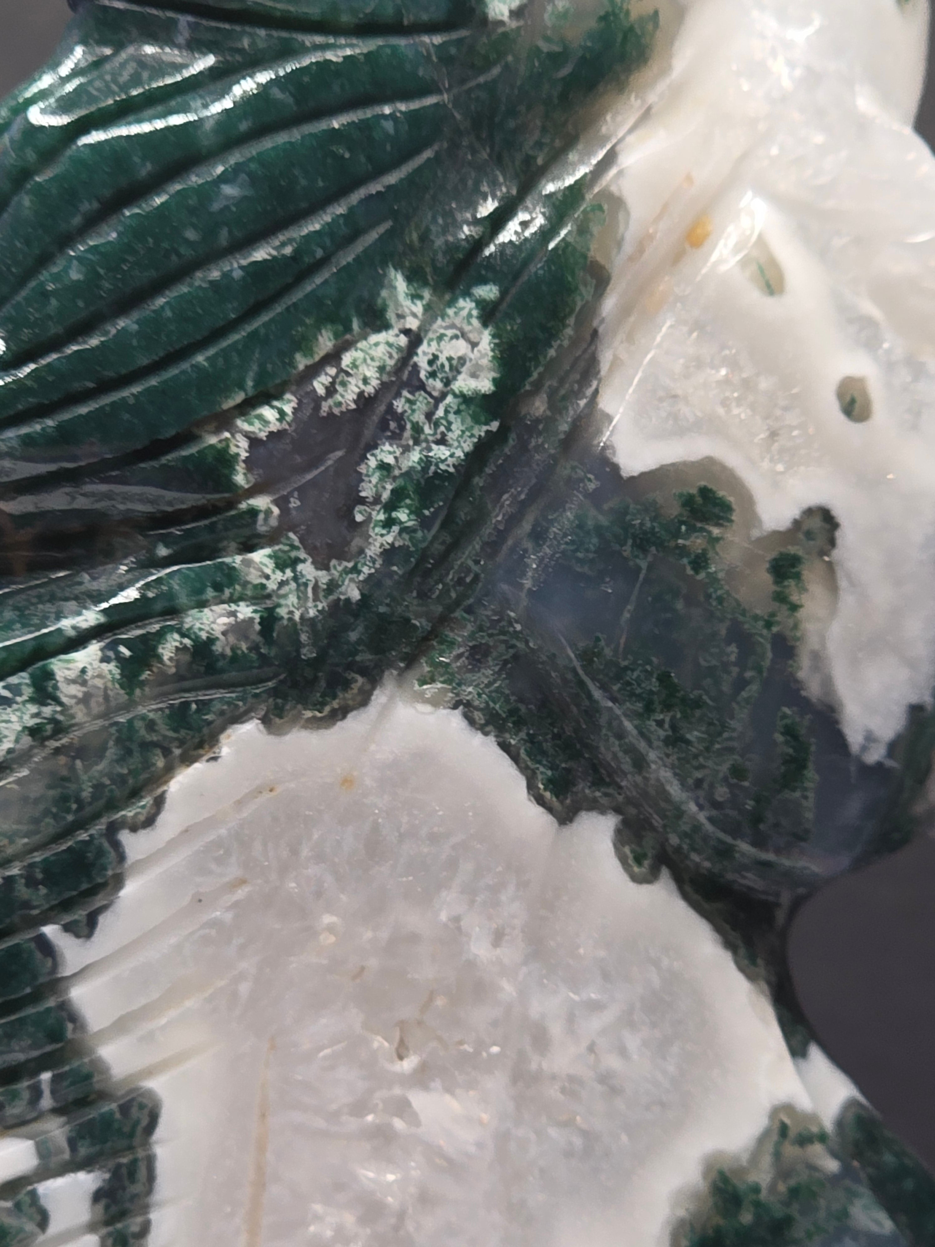Moss Agate Unicorn Head