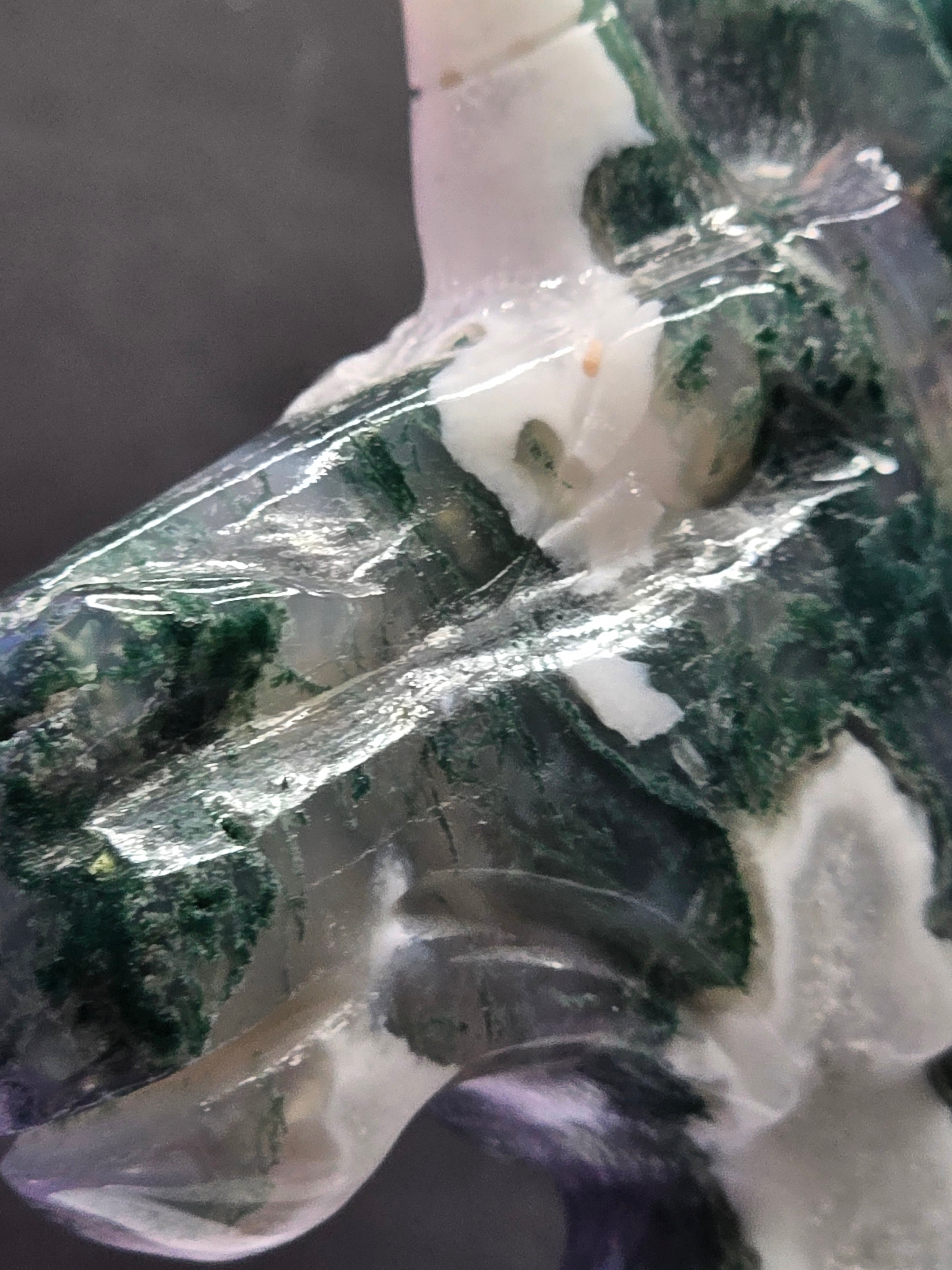 Moss Agate Unicorn Head