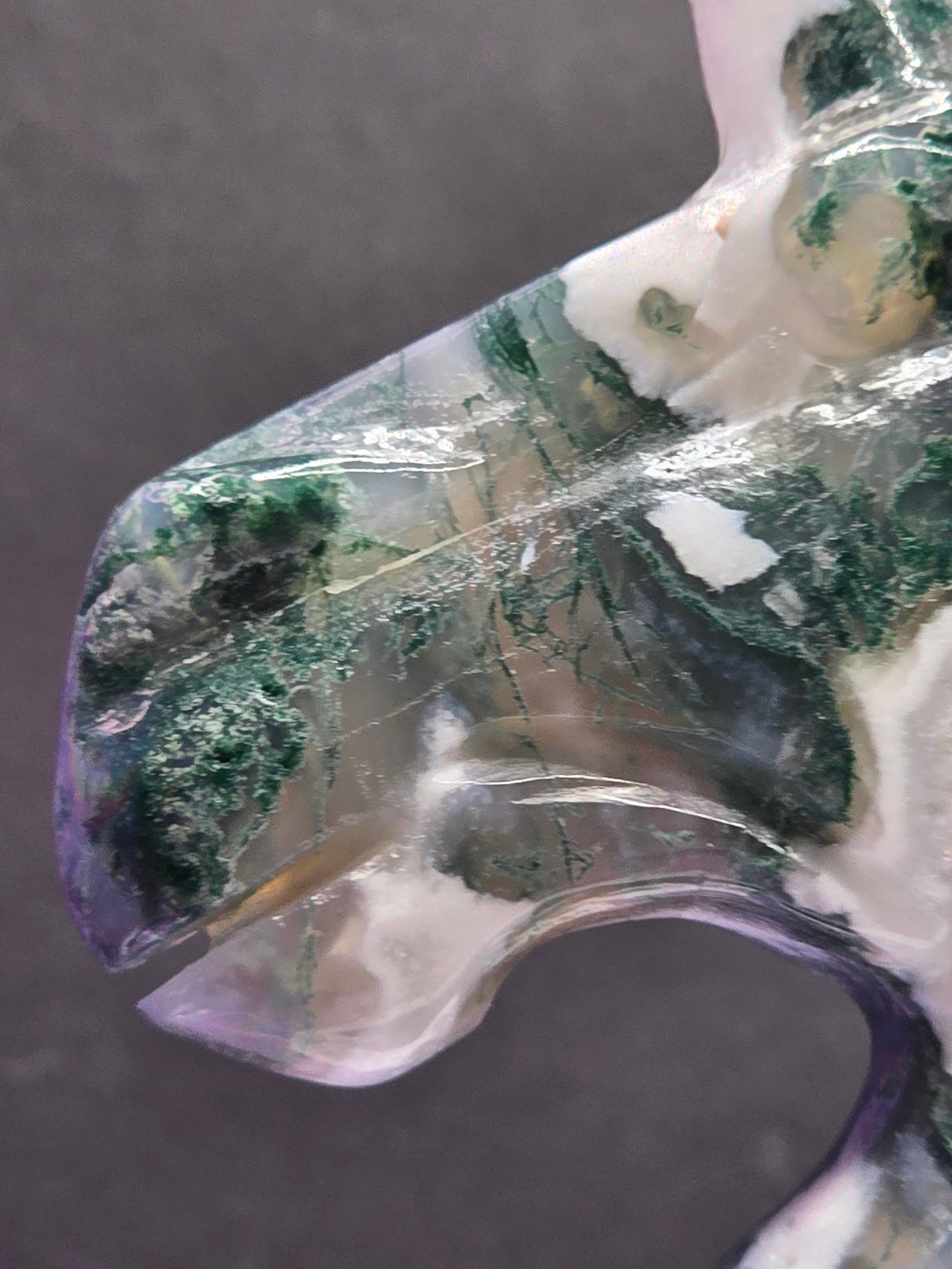 Moss Agate Unicorn Head
