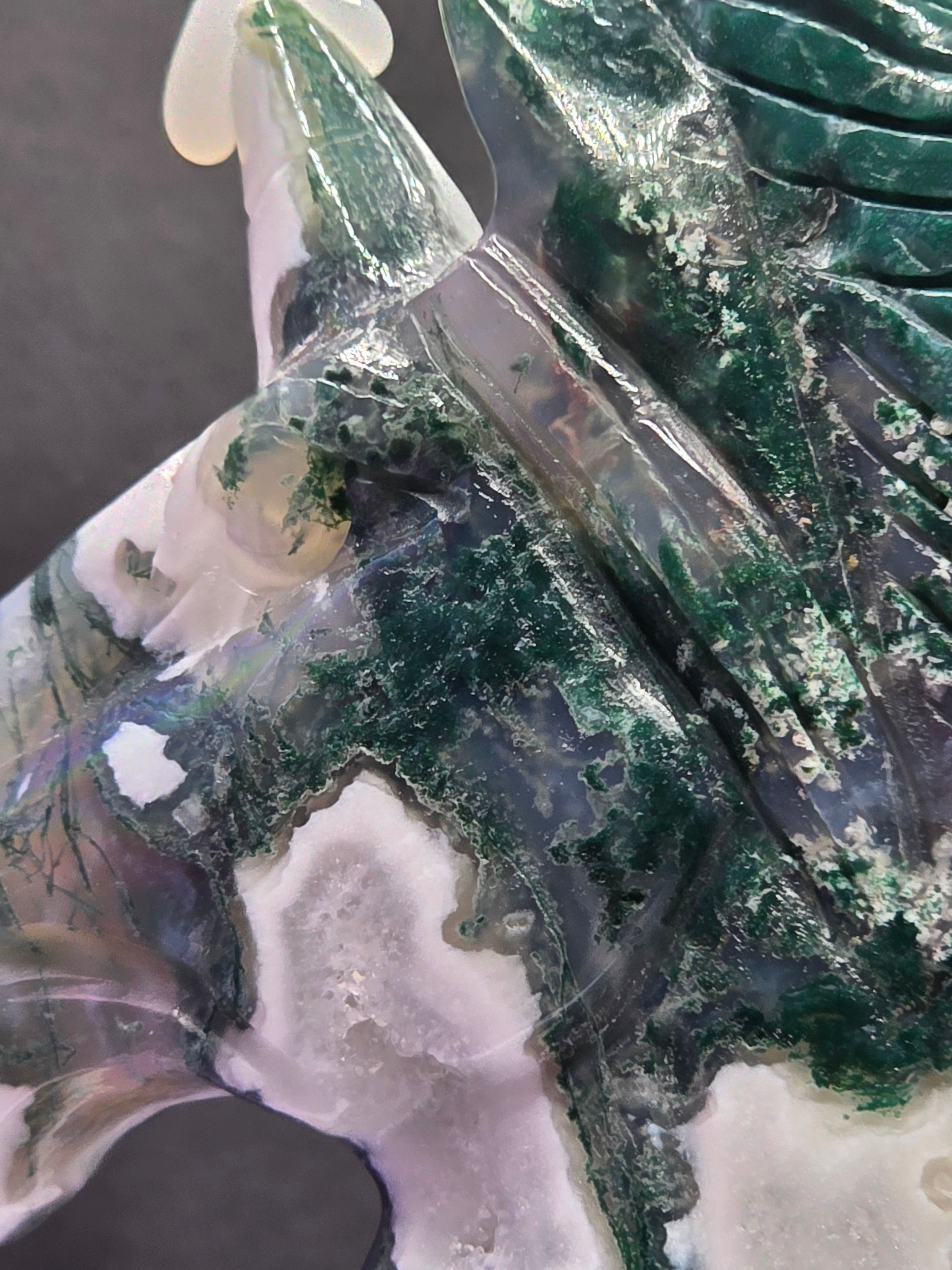 Moss Agate Unicorn Head