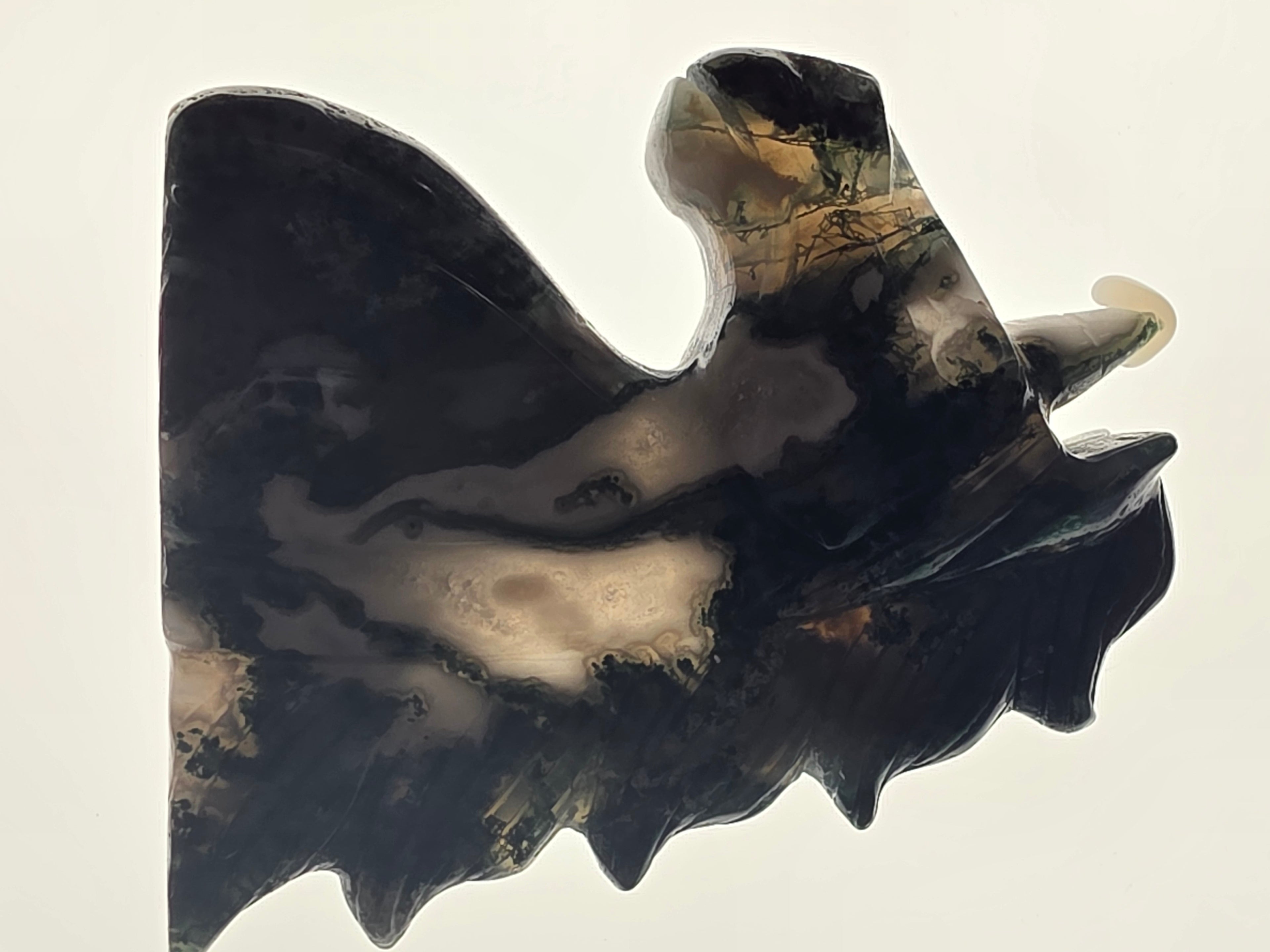 Moss Agate Unicorn Head