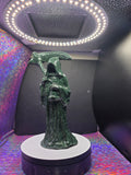 Tall Green Nephrite Jade Grim Reaper with Scythe