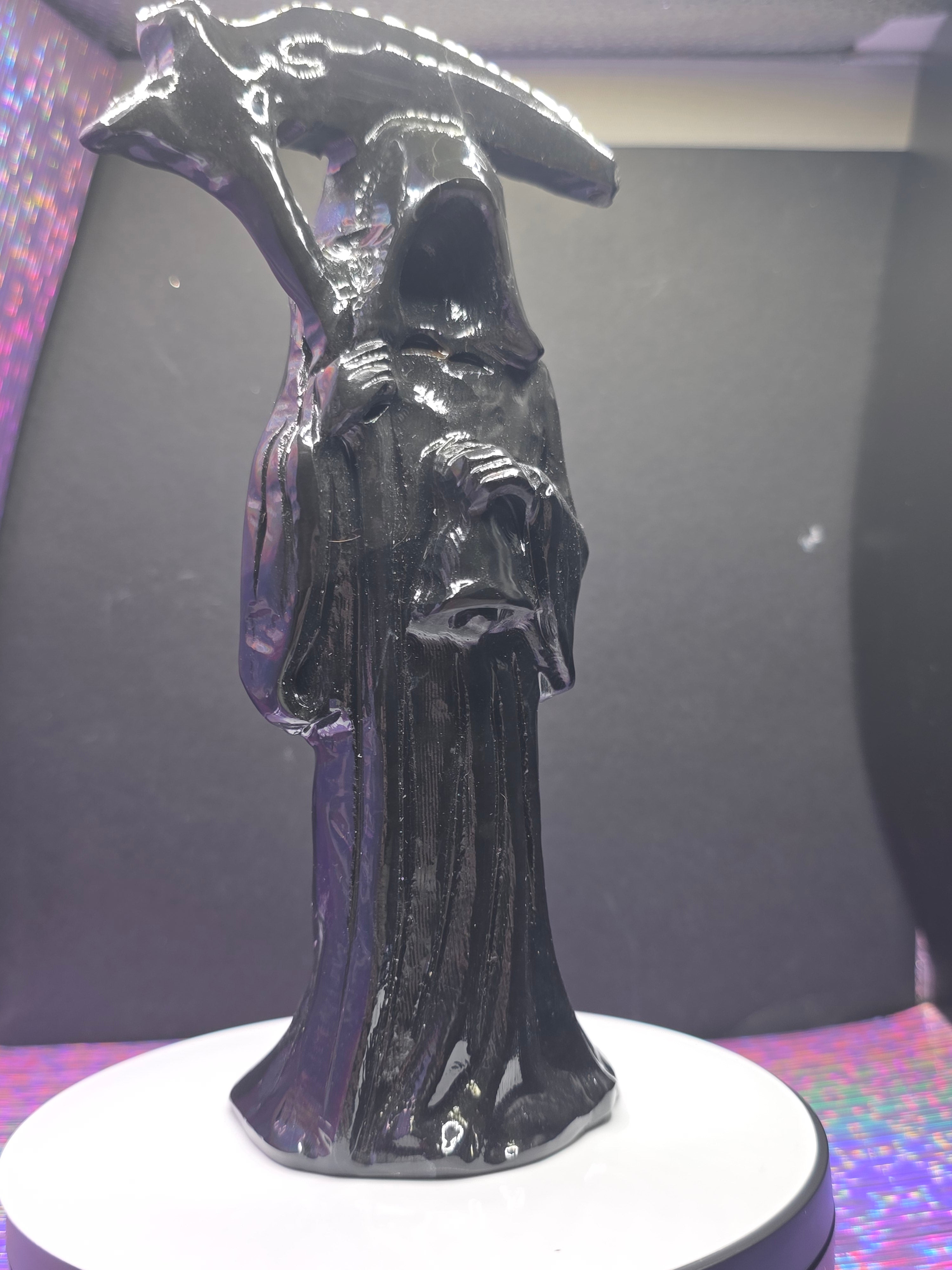 Black and Grey Serpentine Grim Reaper with Scythe
