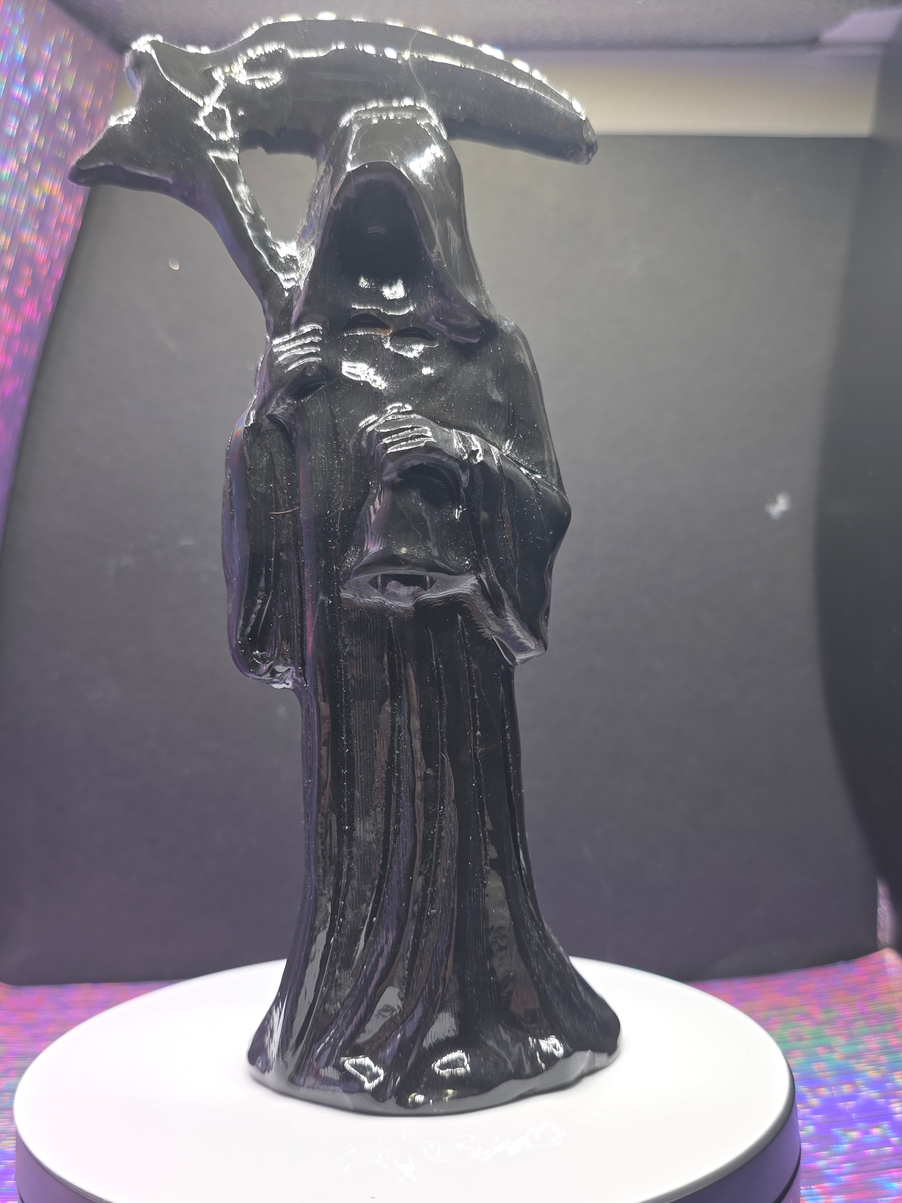 Black and Grey Serpentine Grim Reaper with Scythe