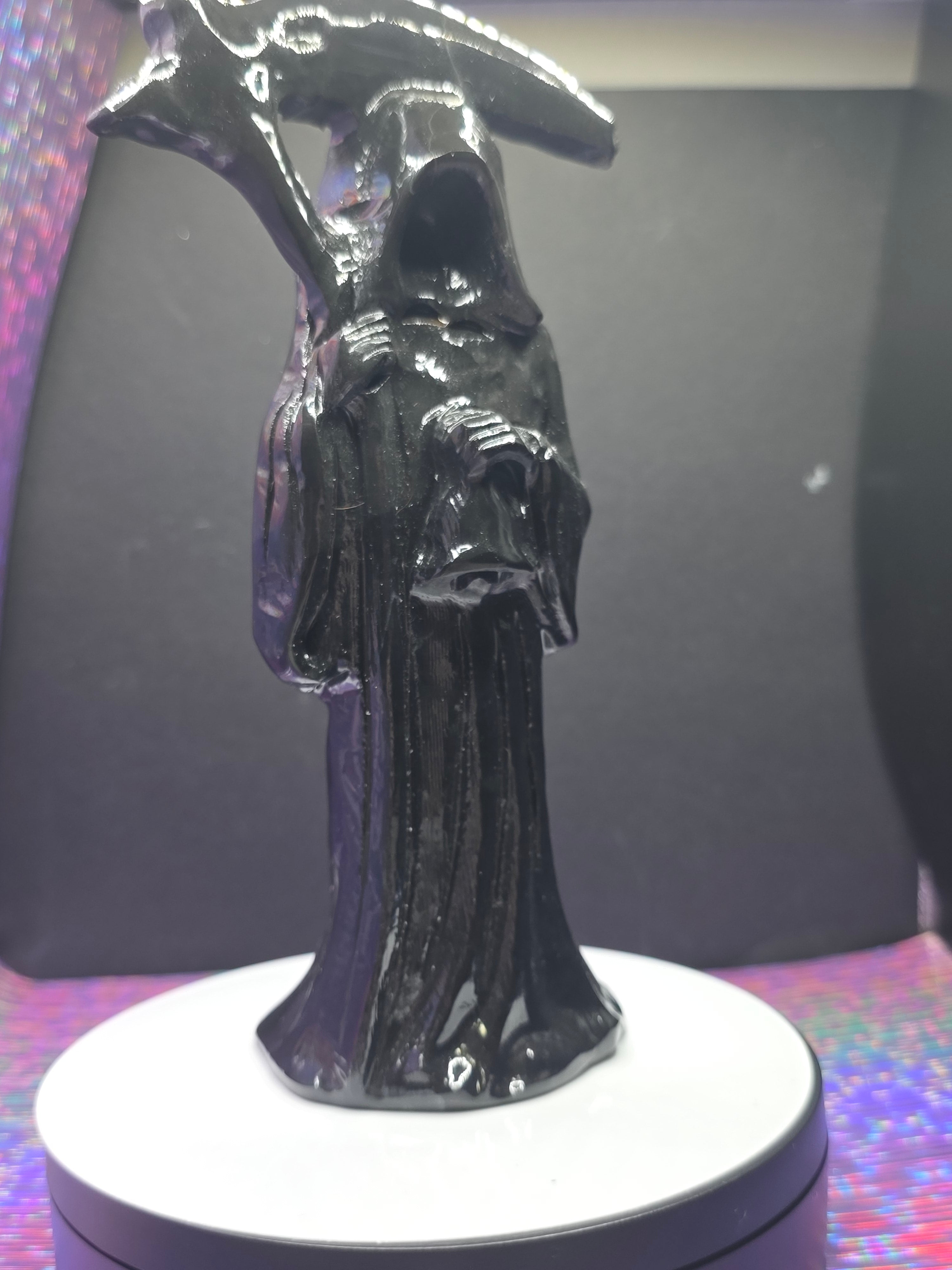 Black and Grey Serpentine Grim Reaper with Scythe