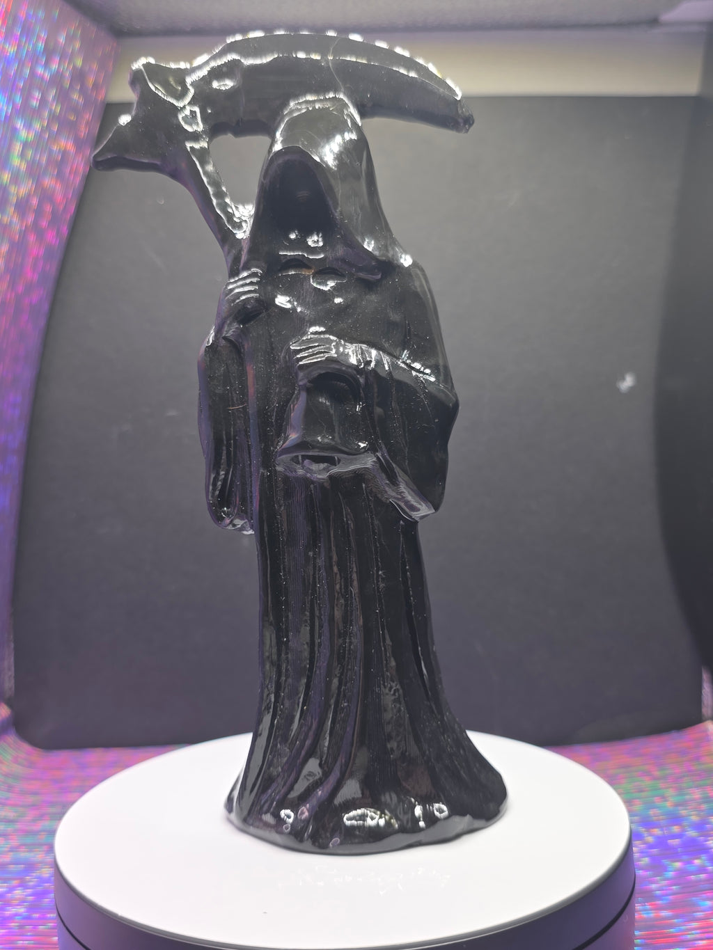 Black and Grey Serpentine Grim Reaper with Scythe