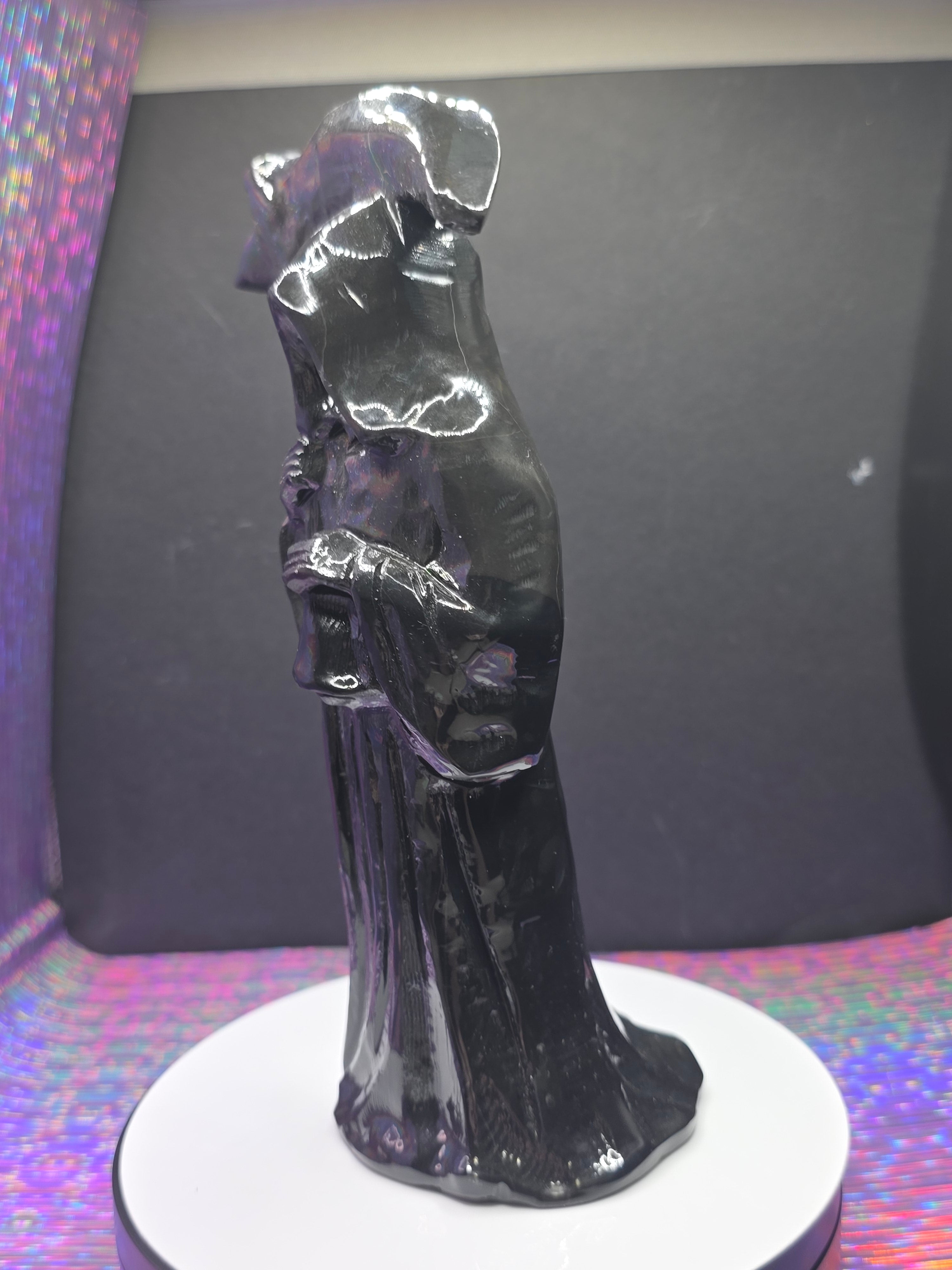 Black and Grey Serpentine Grim Reaper with Scythe