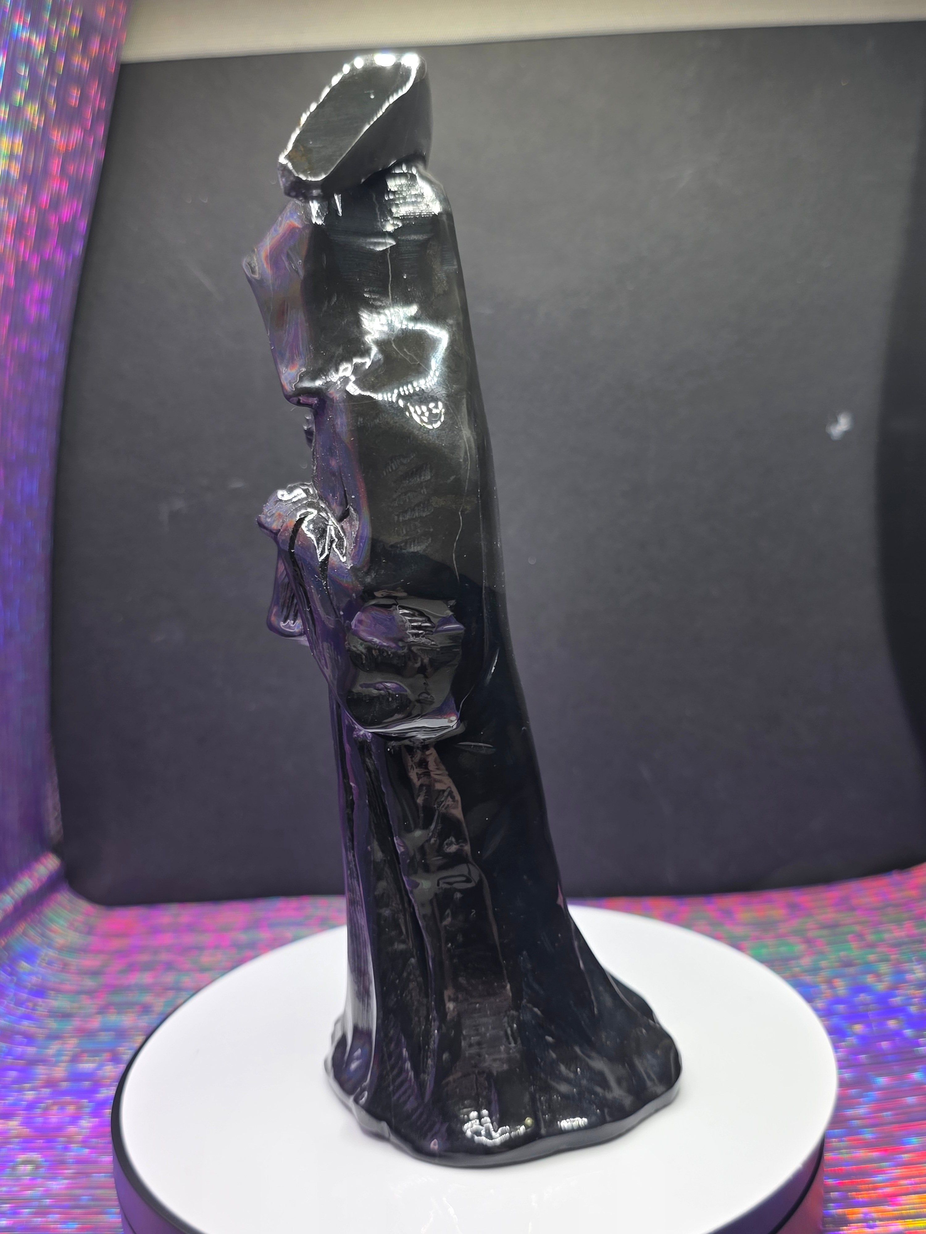 Black and Grey Serpentine Grim Reaper with Scythe
