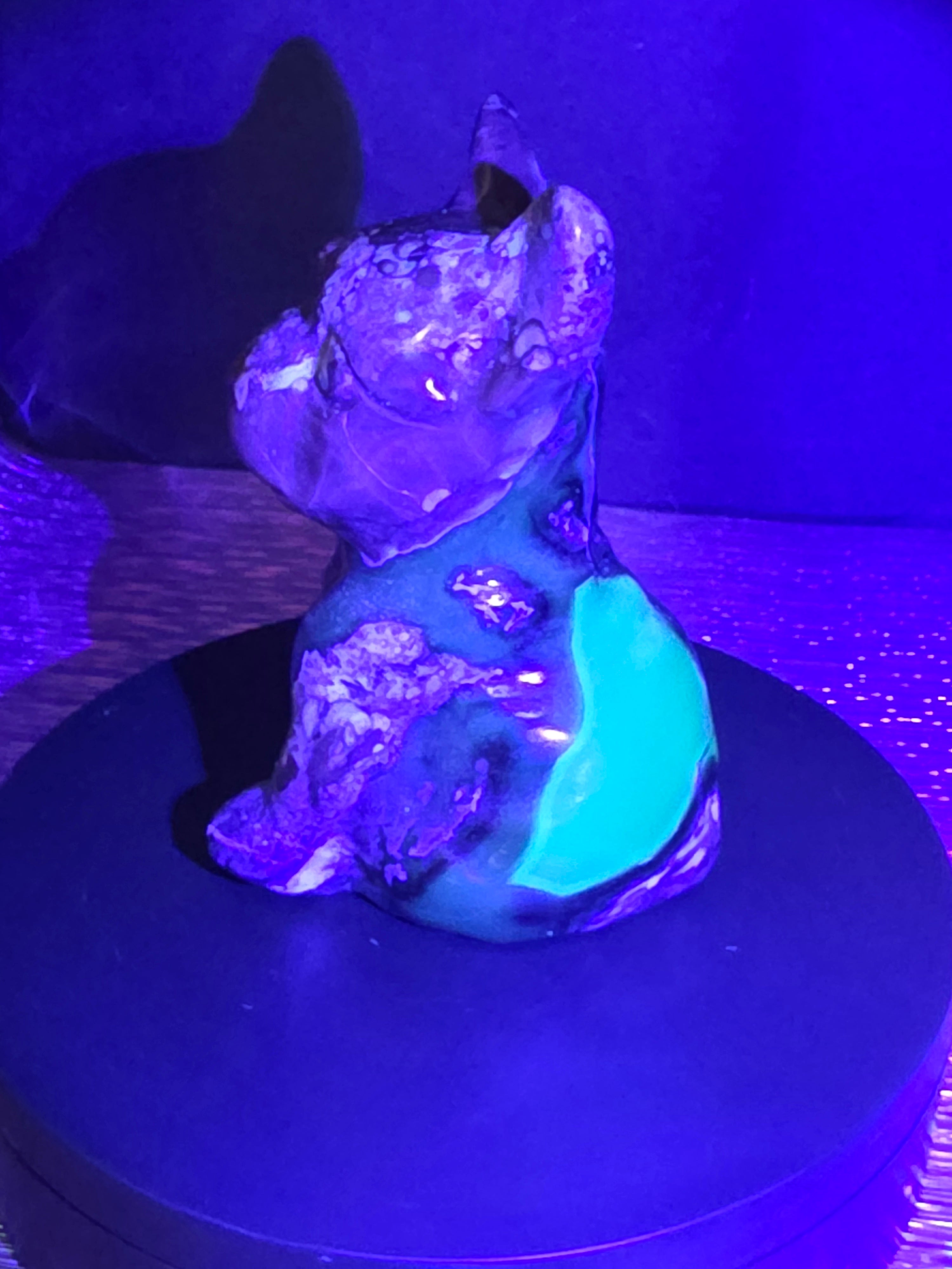Volcano Agate French Bulldog Carving