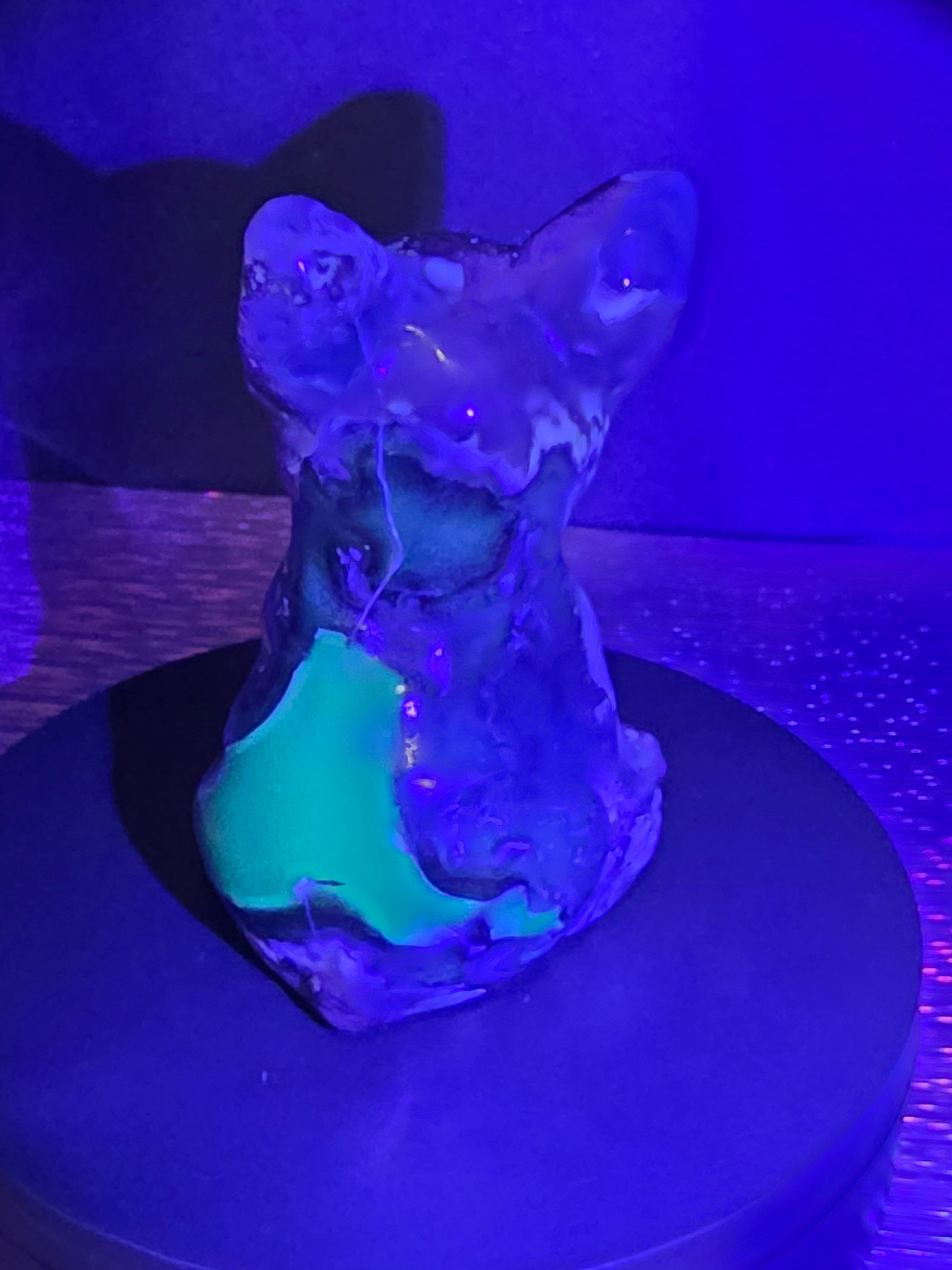 Volcano Agate French Bulldog Carving
