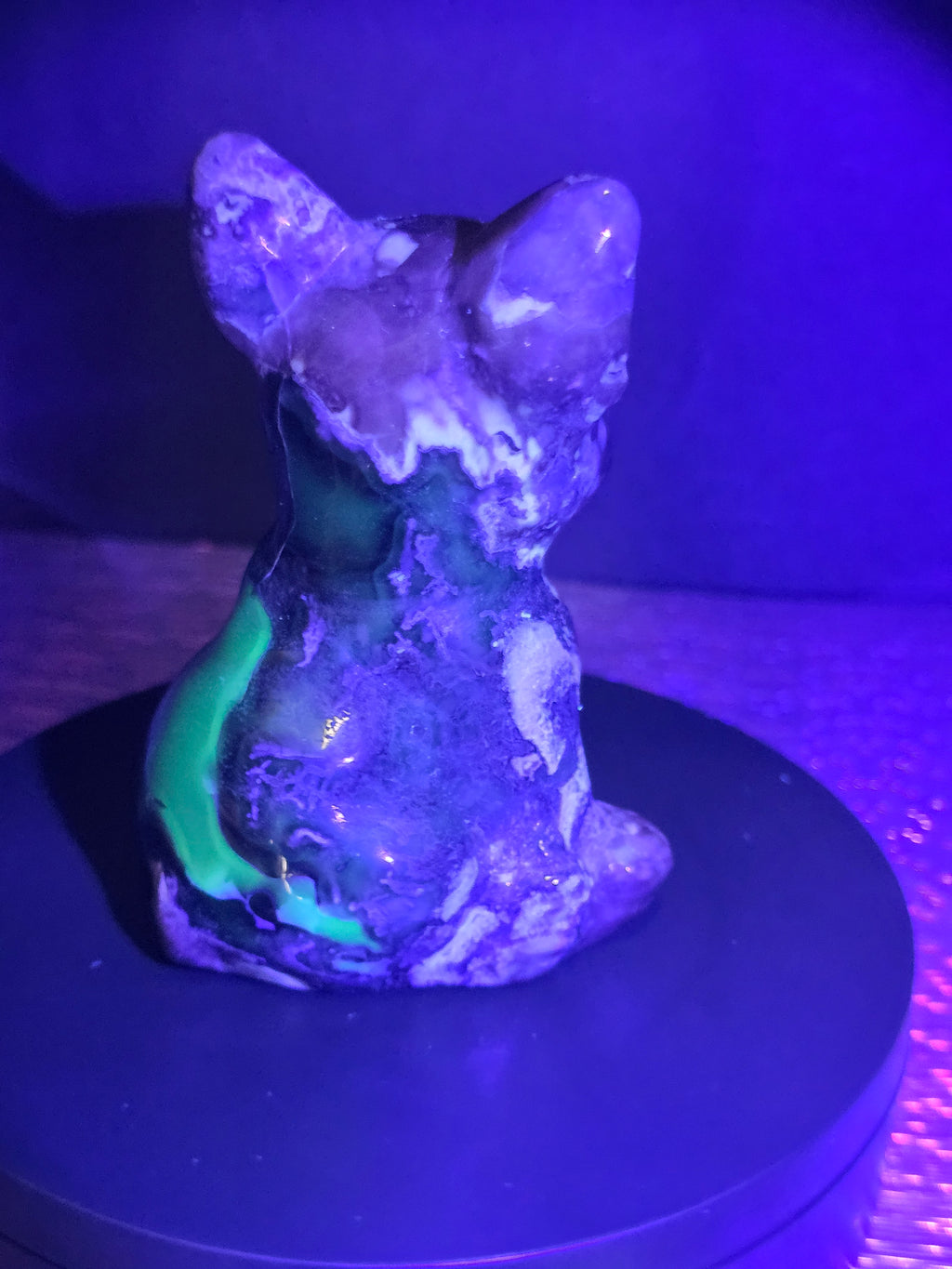 Volcano Agate French Bulldog Carving