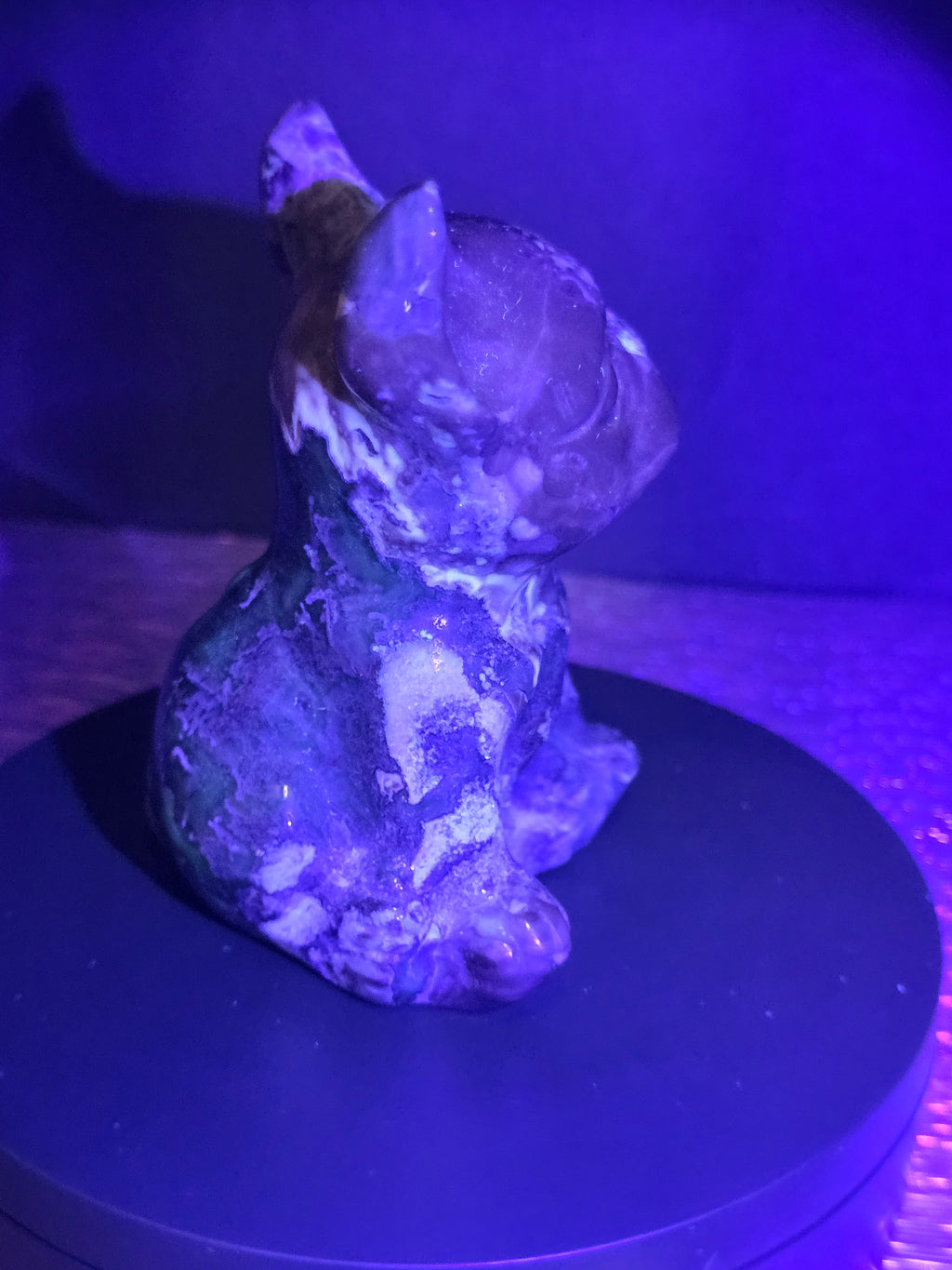 Volcano Agate French Bulldog Carving